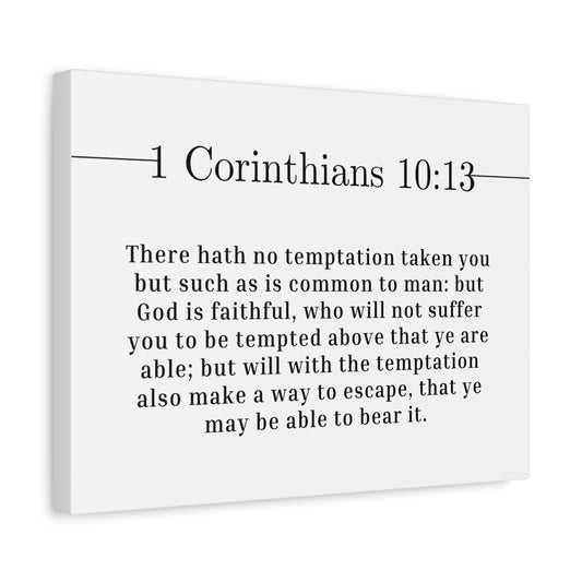 Scripture Canvas God Is Faithful 1 Corinthians 10:13 Christian Wall Art Bible Verse Print Ready to Hang