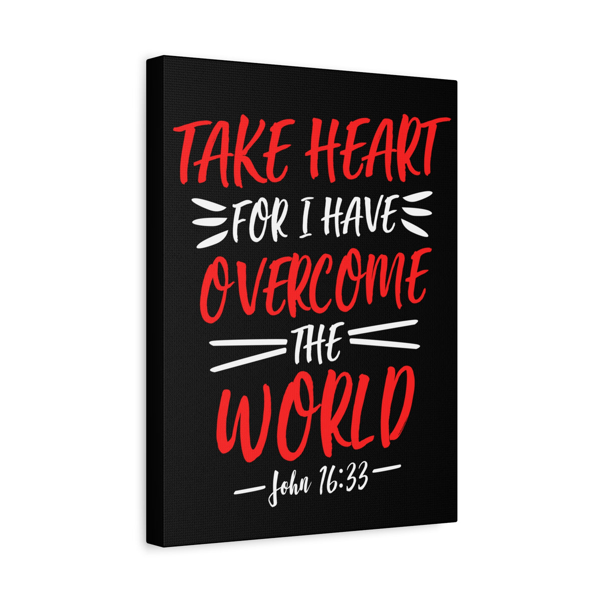 Scripture Canvas Overcome The World John 16:33 Christian Wall Art Bible Verse Print Ready to Hang