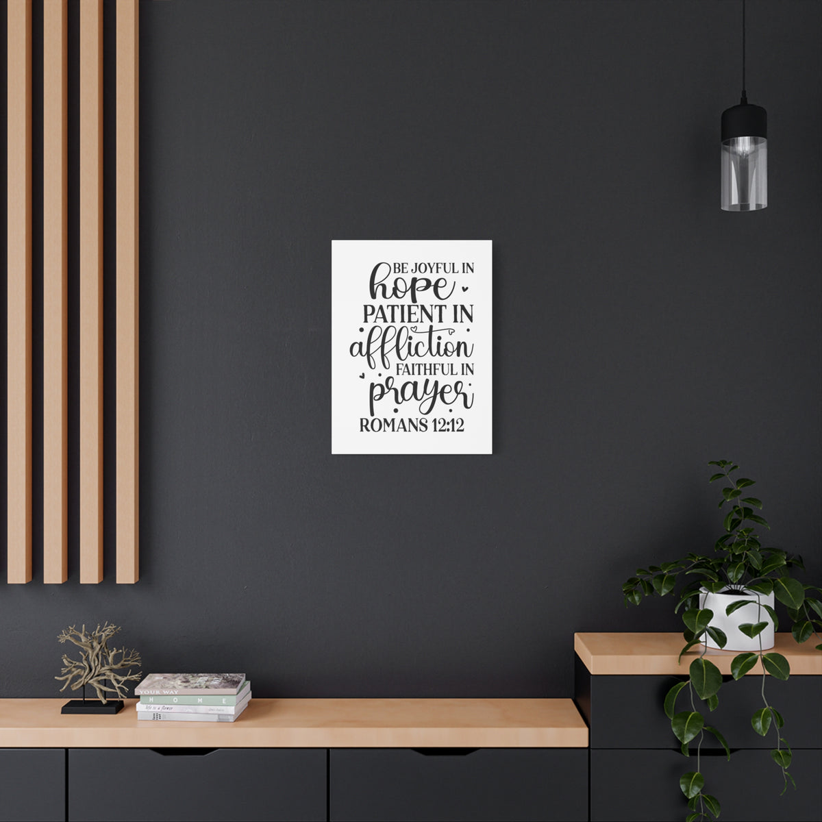 Scripture Canvas Be Joyful In Hope Romans 12:12 Christian Wall Art Bible Verse Print Ready to Hang