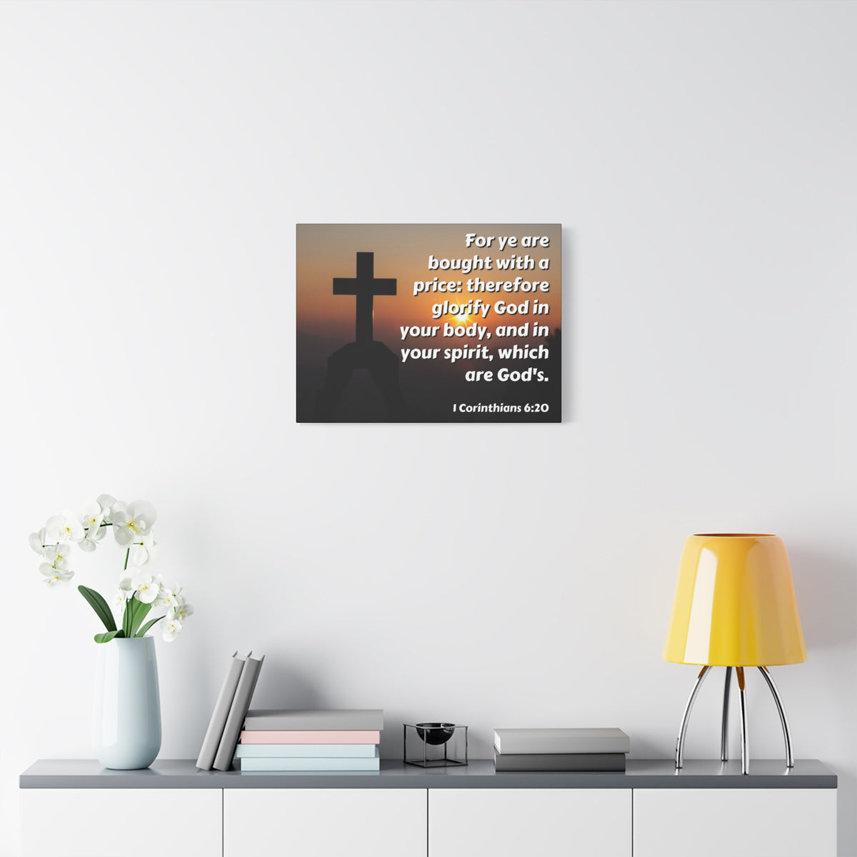 Scripture Canvas Glorify God 1 Corinthians 6:20 Christian Wall Art Bible Verse Print Ready to Hang