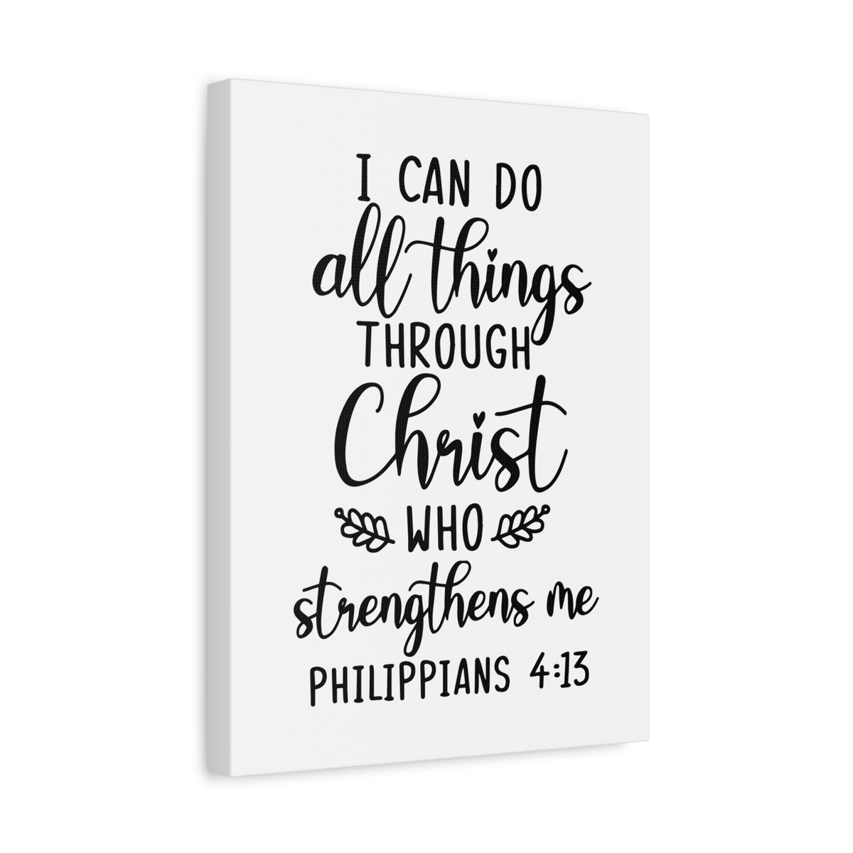 Scripture Canvas Strengthens Me Philippians 4:13 Christian Wall Art Bible Verse Print Ready to Hang