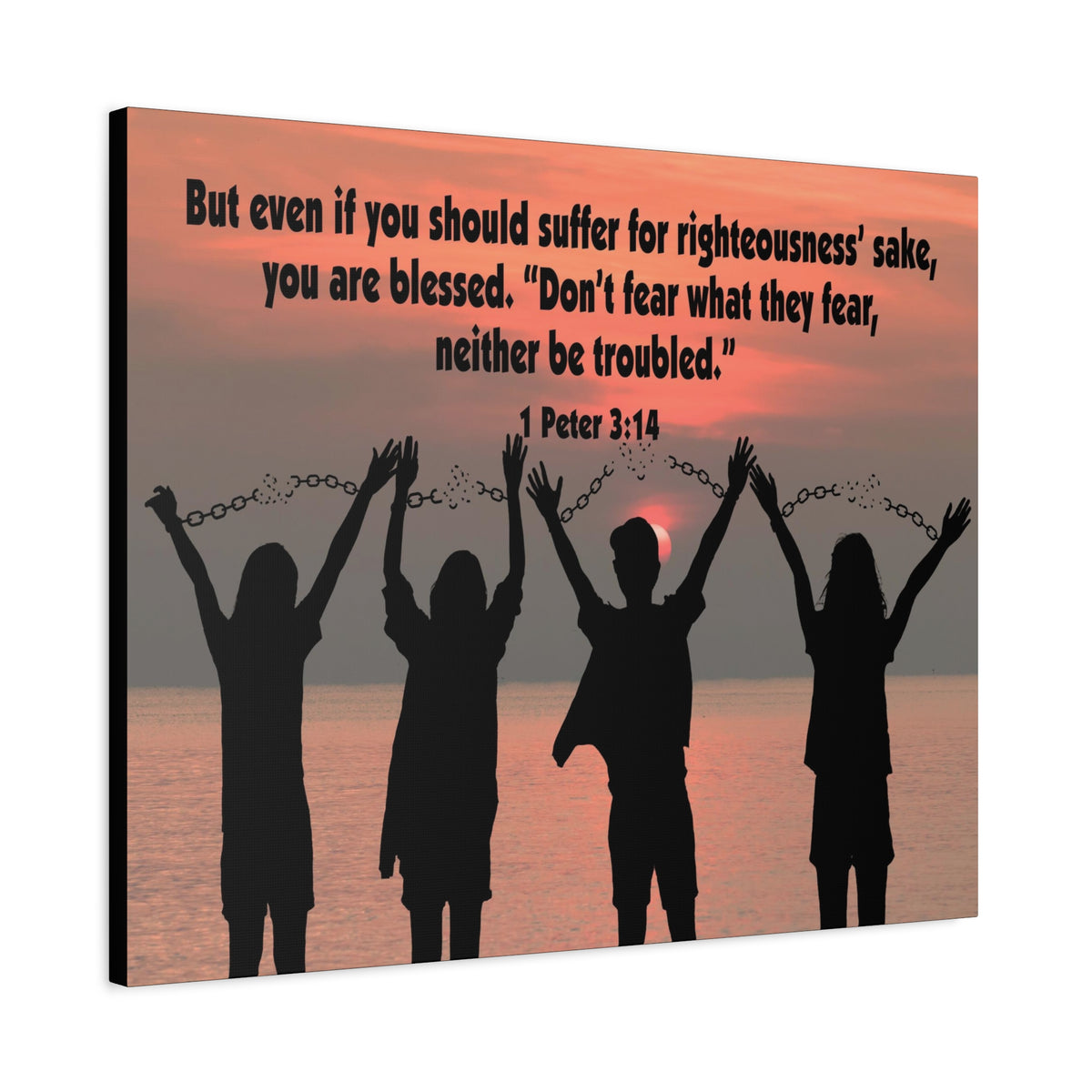 Scripture Canvas Don't Fear What They Fear 1 Peter 3:14 Christian Wall Art Bible Verse Print Ready to Hang