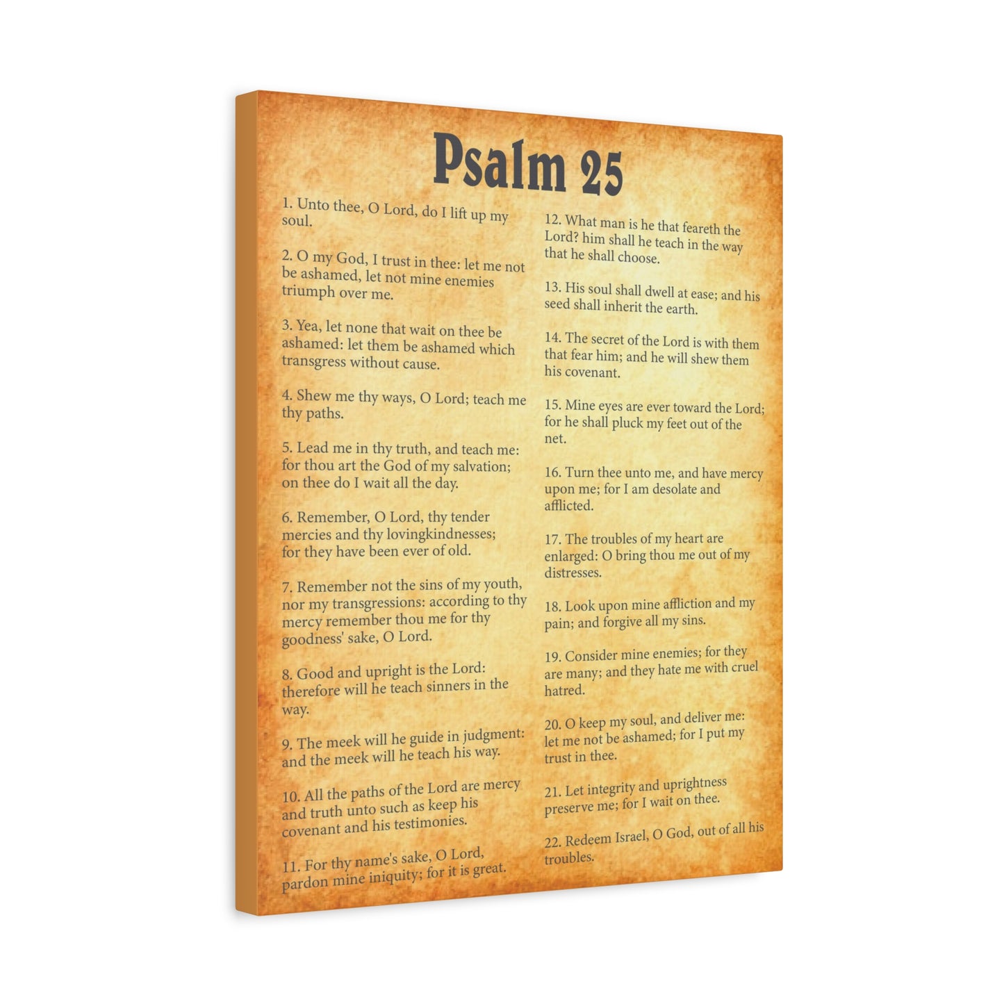 Scripture Walls Psalm 25 Gold Bible Chapter Canvas Christian Wall Art Ready to Hang