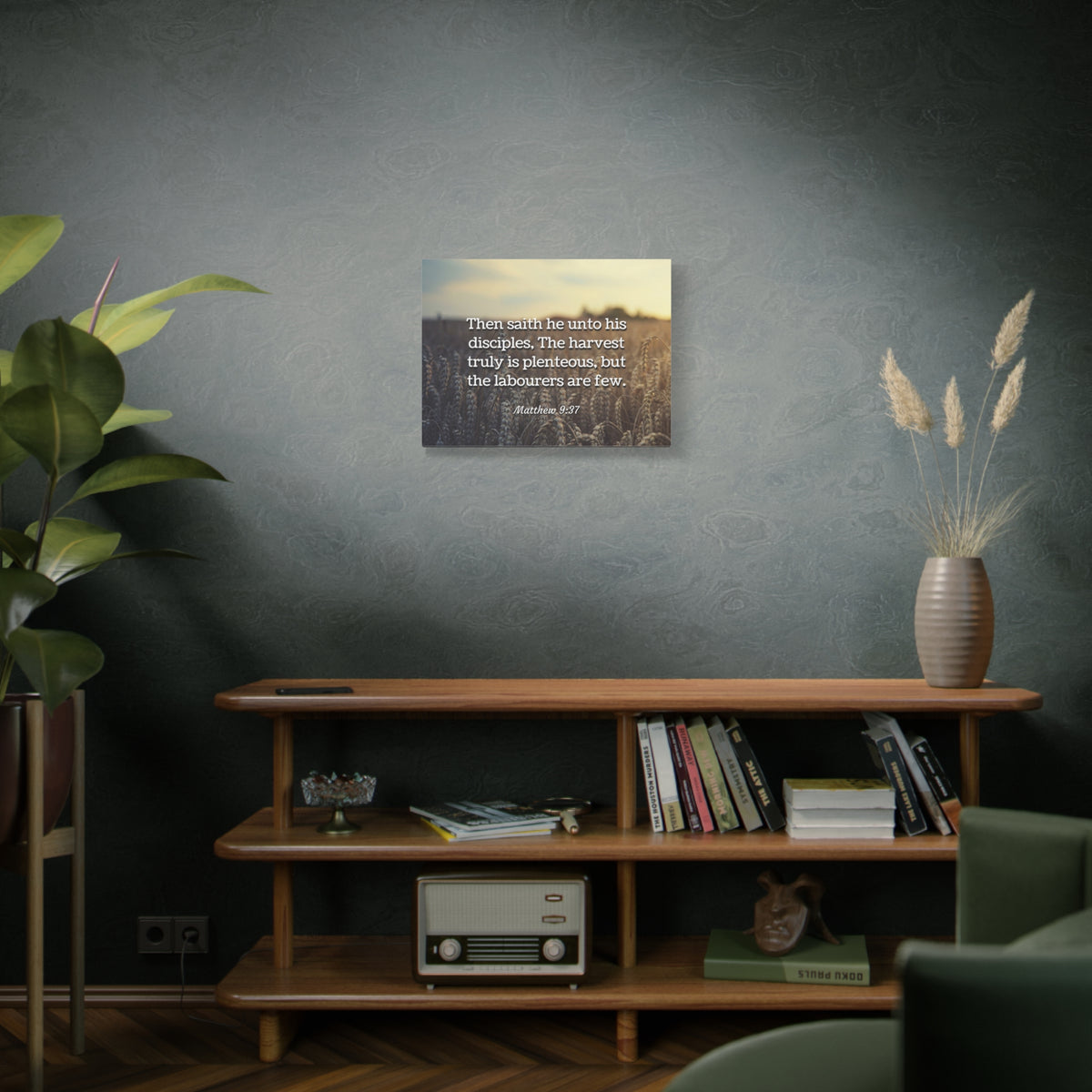 Scripture Canvas Disciples Matthew 9:37 Christian Wall Art Bible Verse Print Ready to Hang