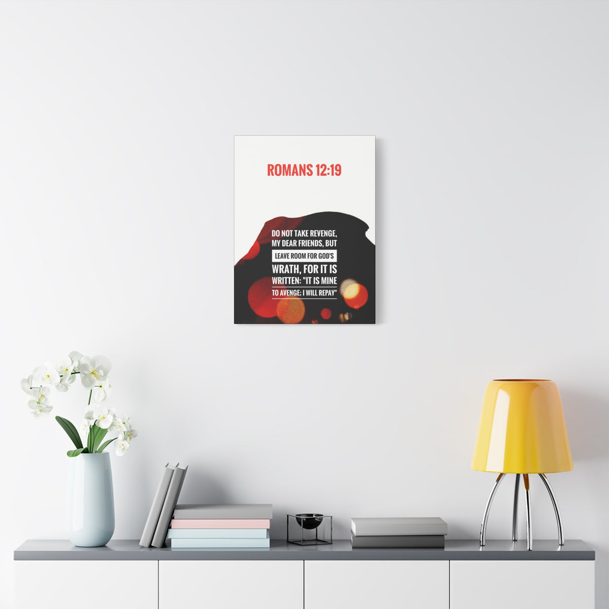 Scripture Canvas Leave Room For God's Wrath Romans 12:19 Christian Wall Art Bible Verse Print Ready to Hang