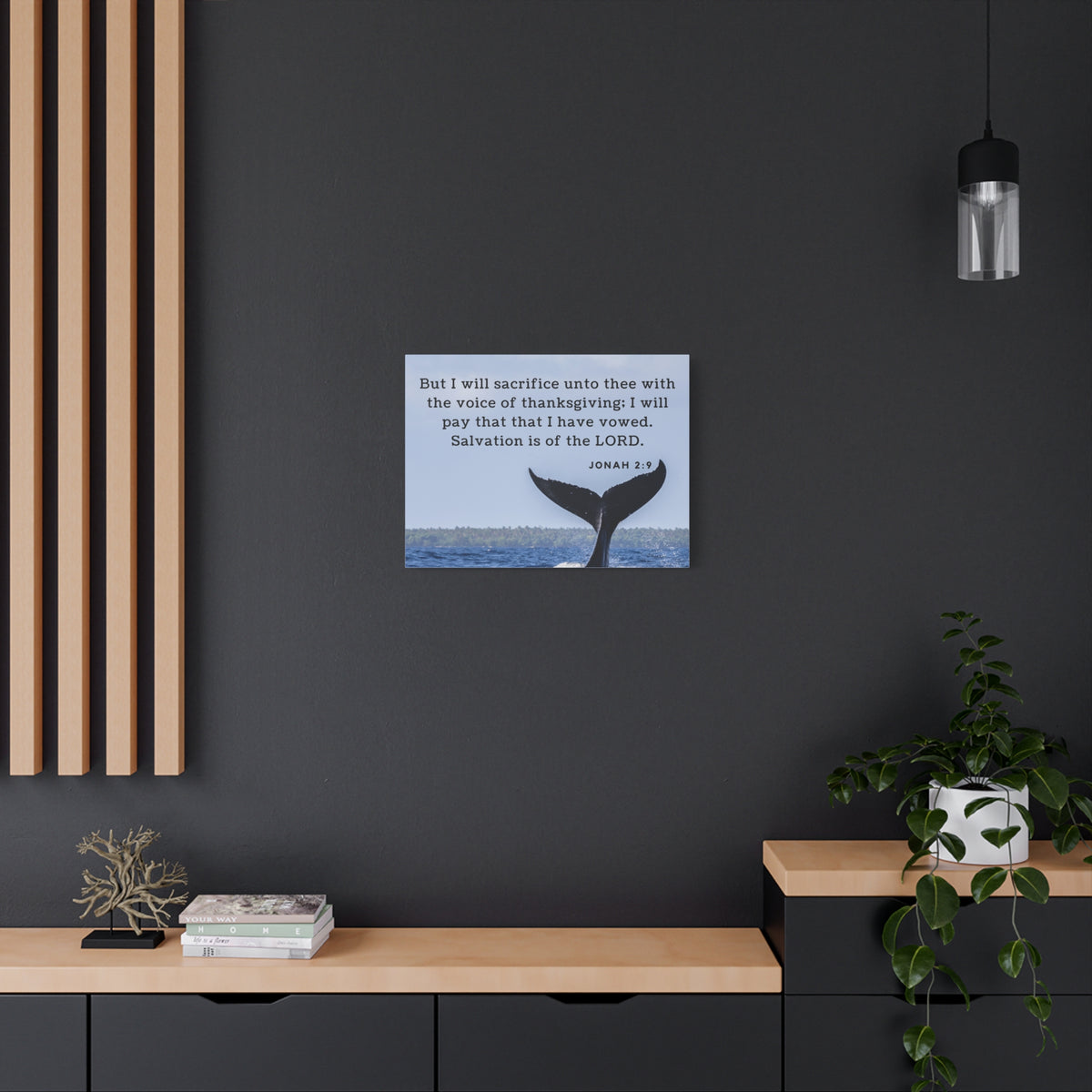 Scripture Canvas Salvation Jonah 2:9 Christian Wall Art Bible Verse Print Ready to Hang