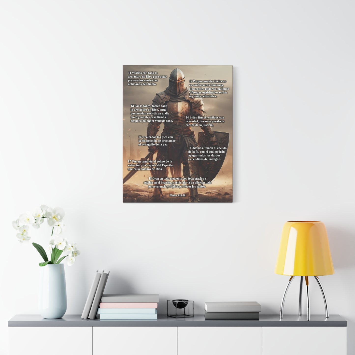Scripture Walls Armour Of God Ephesians 6:11-18 Standing Warrior Spanish Christian Wall Art Print Ready to Hang Unframed