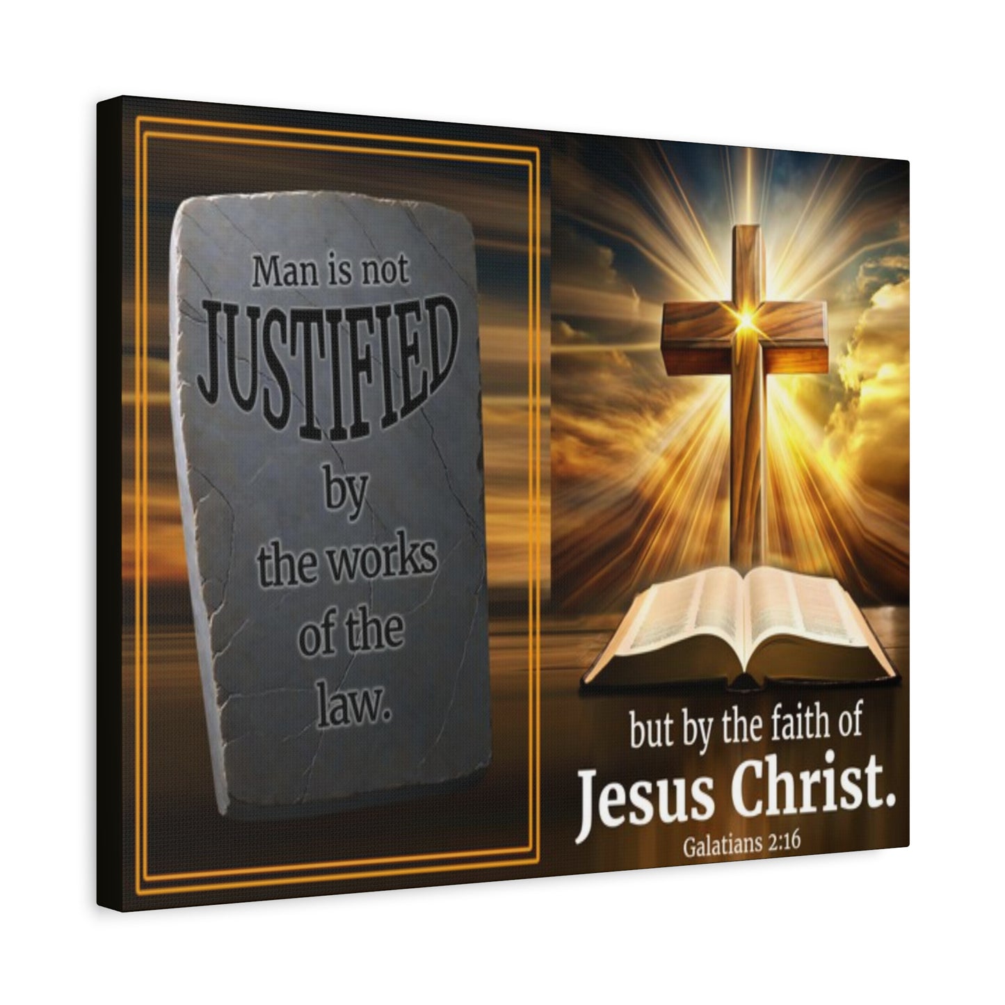 Scripture Walls Galatians 2:16 Faith & Law Bible Verse Canvas Christian Wall Art Ready to Hang Unframed