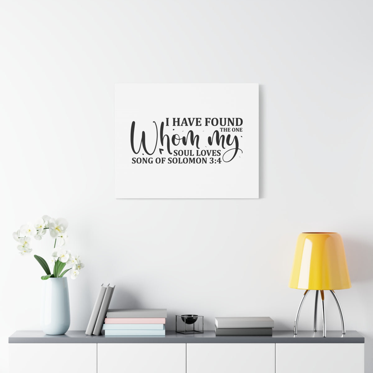 Scripture Canvas My Soul Loves Song Of Solomon 3:4 Christian Wall Art Bible Verse Print Ready to Hang