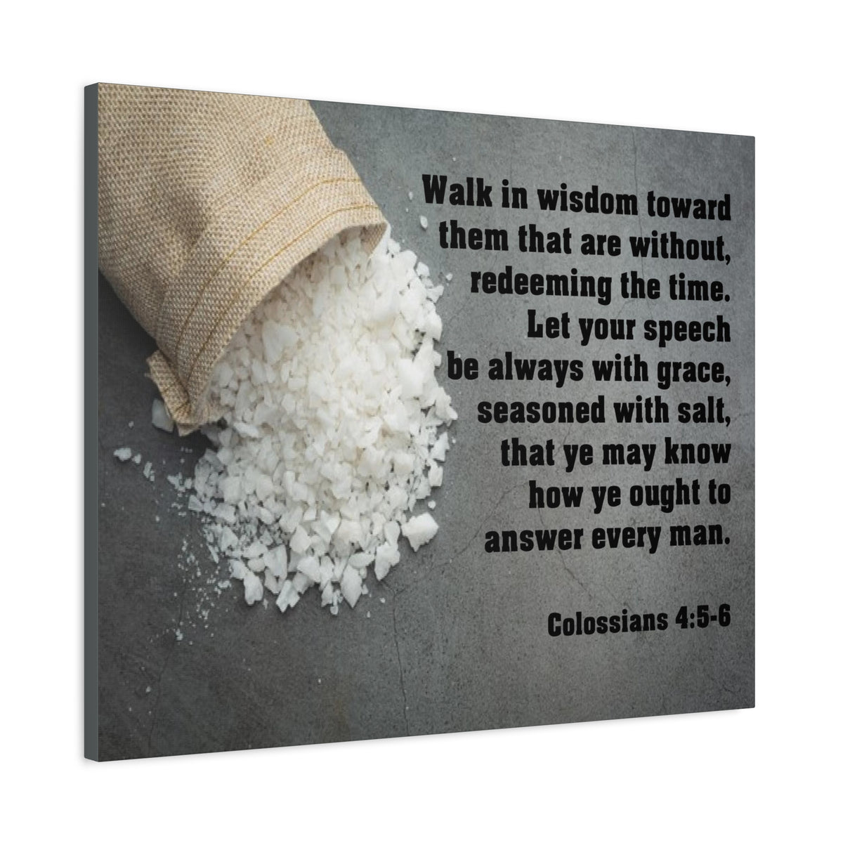 Scripture Canvas Walk in Wisdom Colossians 4:5-6 Christian Wall Art Bible Verse Print Ready to Hang