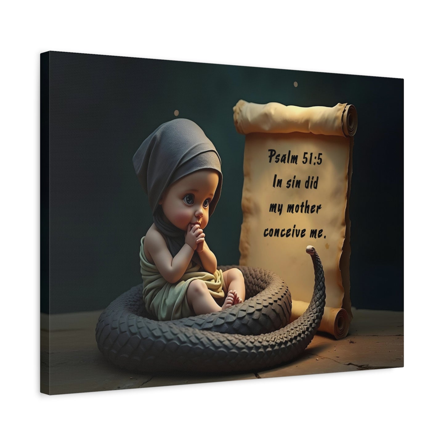 Scripture Walls Psalm 51:5 Viper in a Diaper Bible Verse Canvas Christian Wall Art Ready to Hang Unframed