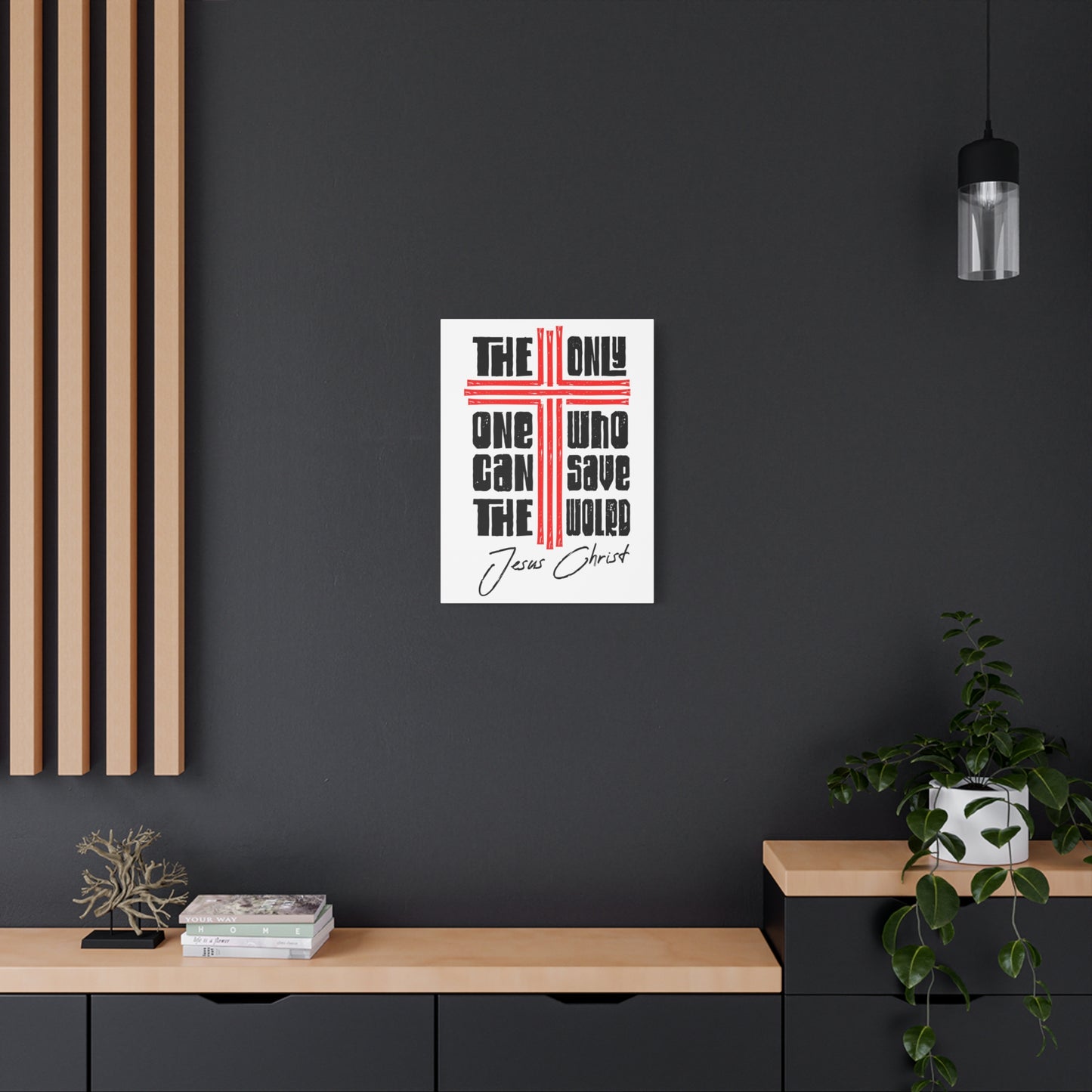 Scripture Walls Only Jesus Can Save Bible Verse Canvas Christian Wall Art Ready to Hang Unframed