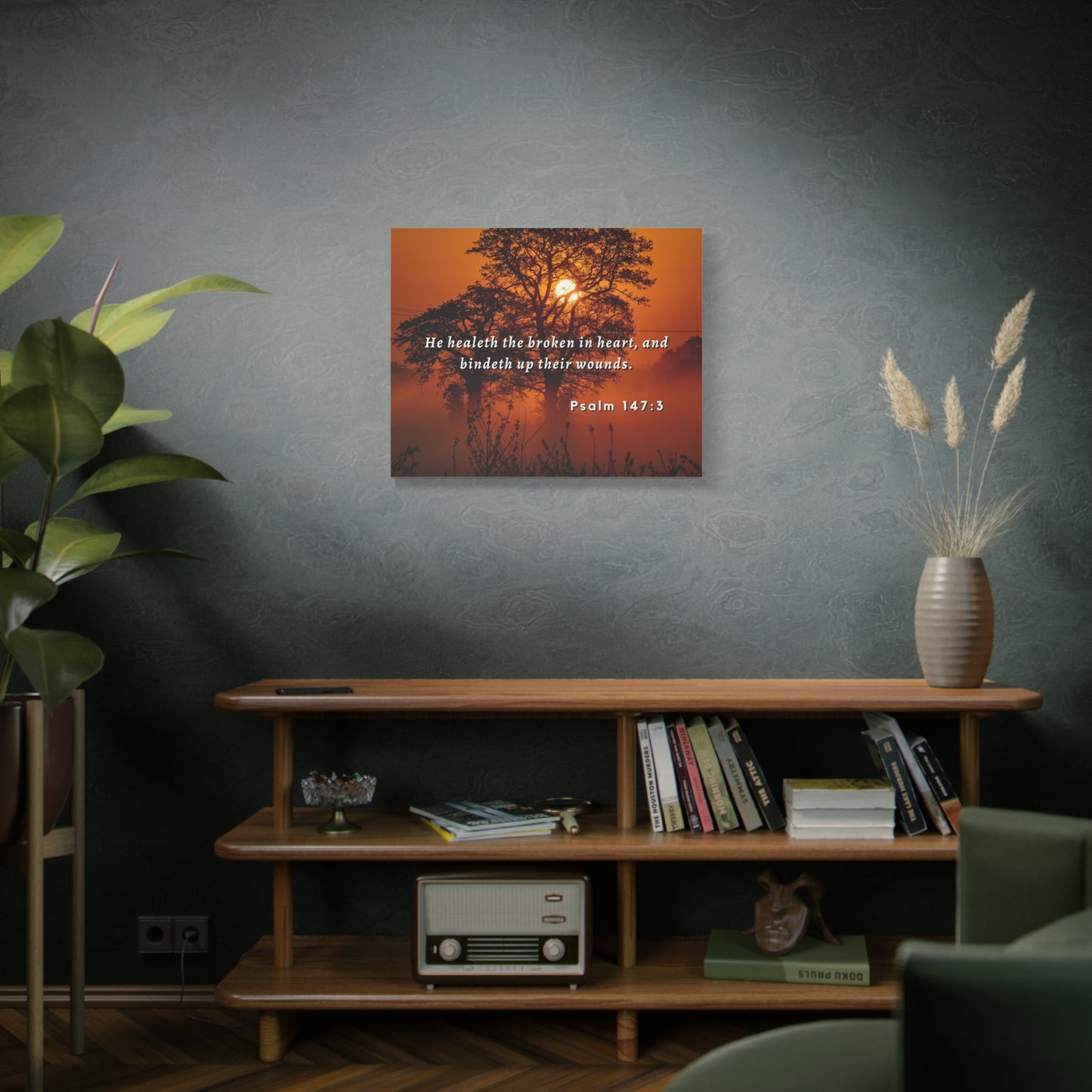 Scripture Walls He Healeth Psalm 147:3 Bible Verse Canvas Christian Wall Art Ready to Hang