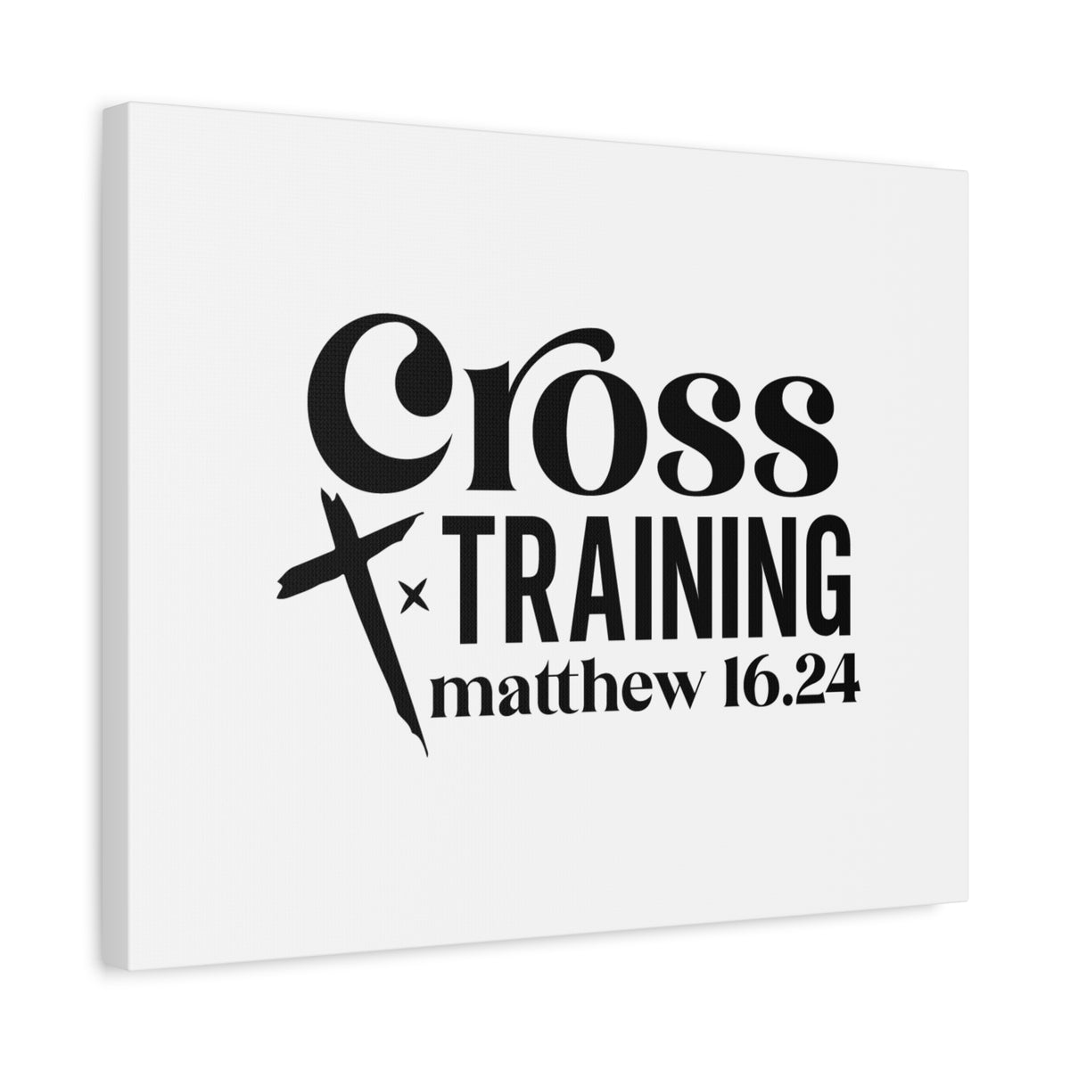 Scripture Canvas Cross Training Matthew 16:24 Christian Wall Art Bible Verse Print Ready to Hang