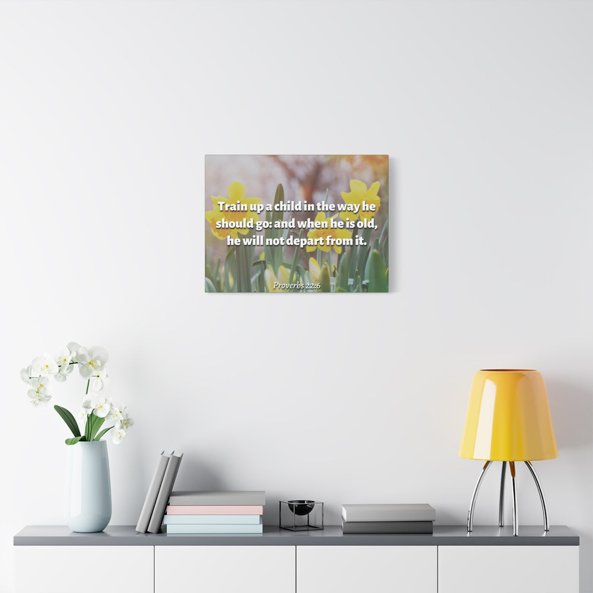 Scripture Canvas The Way He Should Go Proverbs 2:26 Christian Wall Art Bible Verse Print Ready to Hang