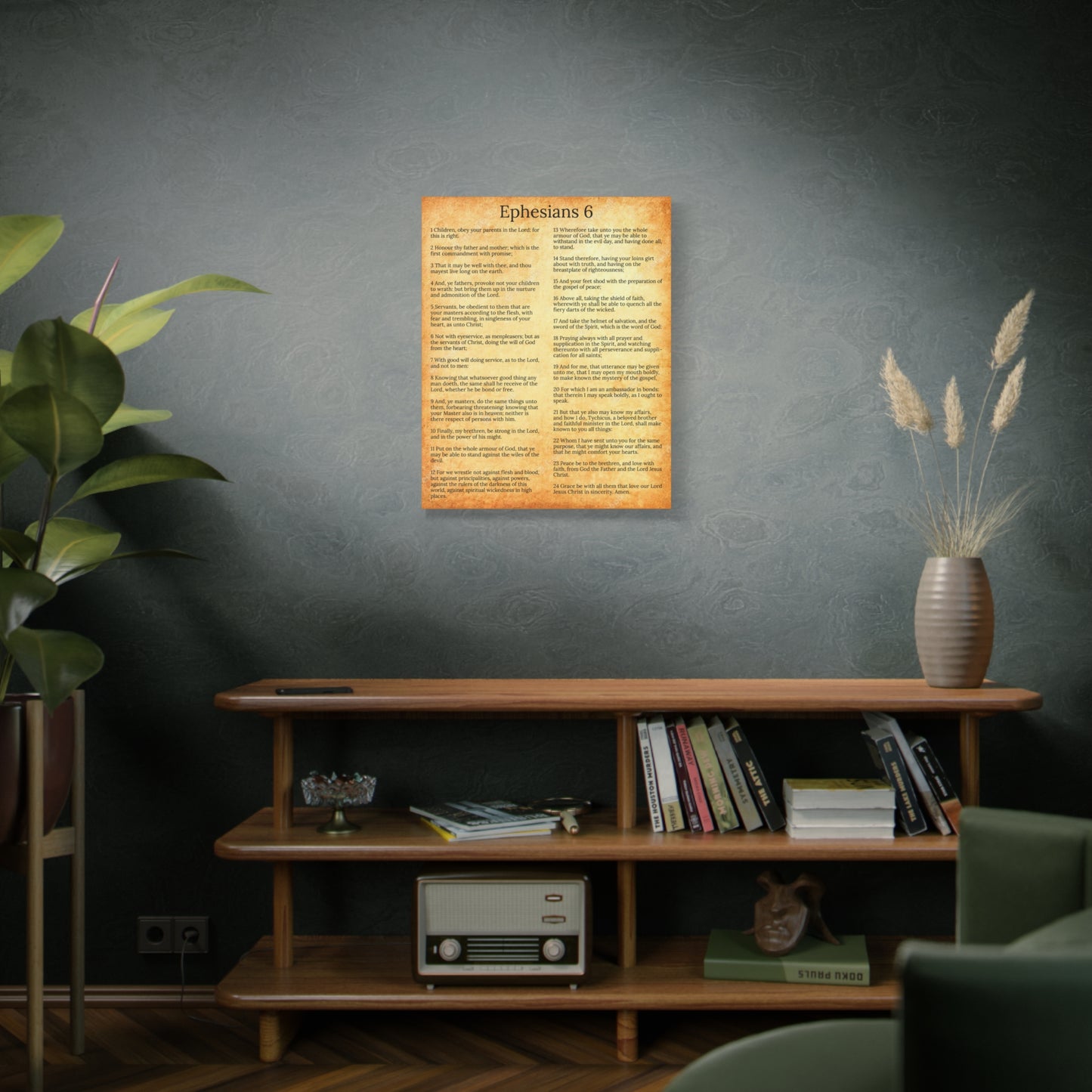 Scripture Walls Ephesians 6 Chapter Gold Protection of the Believer Christian Wall Art Print Ready to Hang Unframed