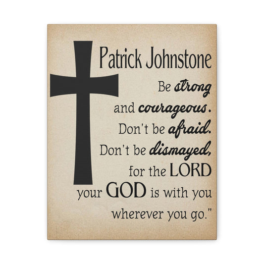 Personalized Joshua 1:9 Cross Bible Chapter Canvas Christian Wall Art Ready to Hang
