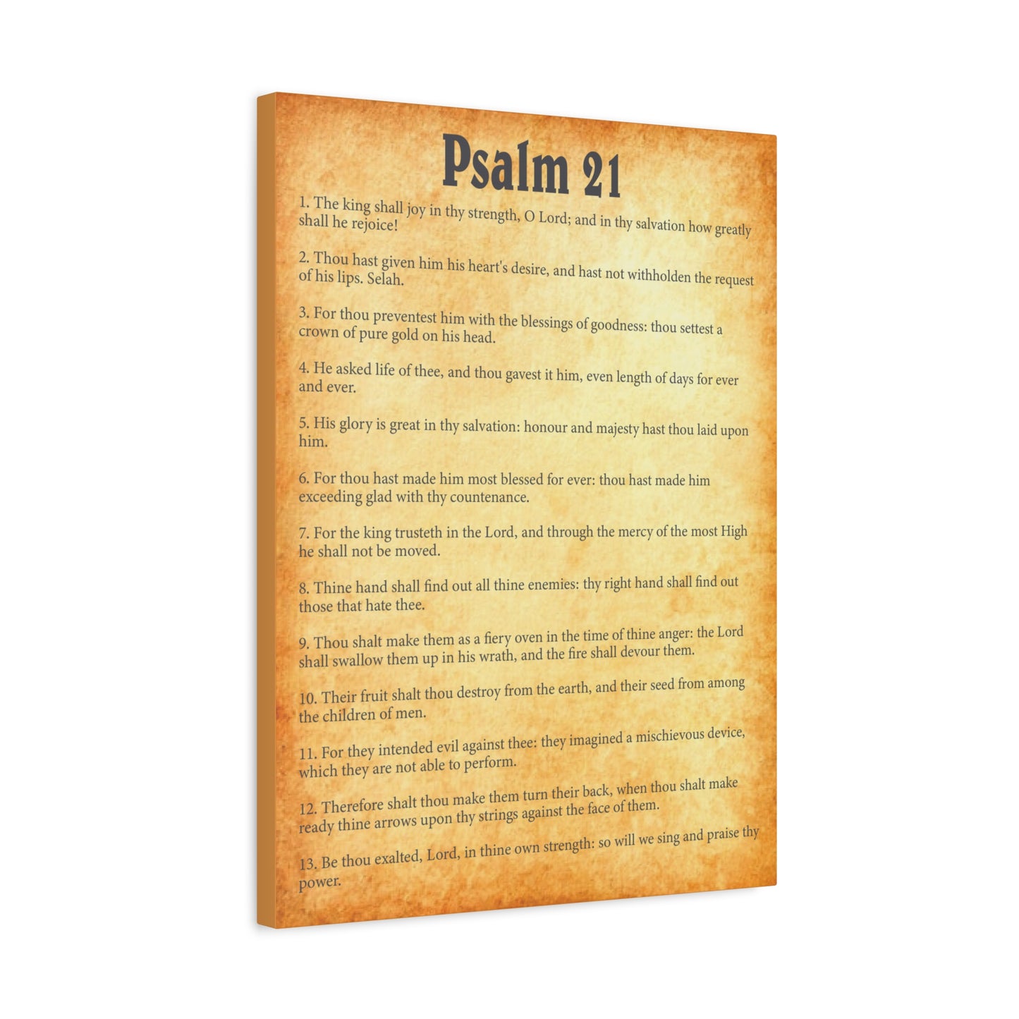 Scripture Walls Psalm 21 Gold Bible Chapter Canvas Christian Wall Art Ready to Hang