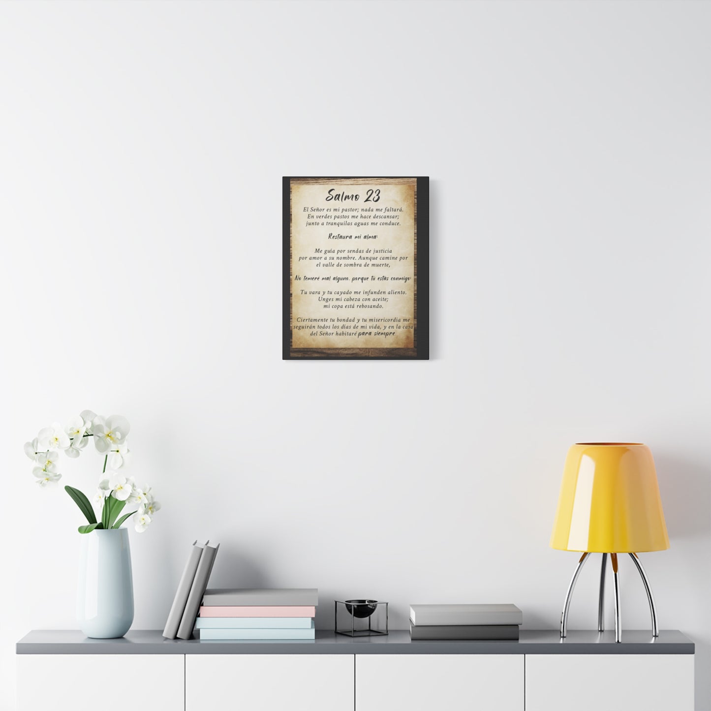 Scripture Walls Salmo 23 Wood Bible Verse Canvas Christian Wall Art Ready to Hang Unframed