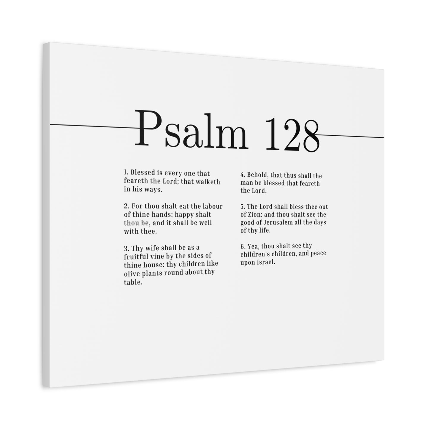 Scripture Canvas Blessed Is Every One Psalm 128 Christian Wall Art Bible Verse Print Ready to Hang