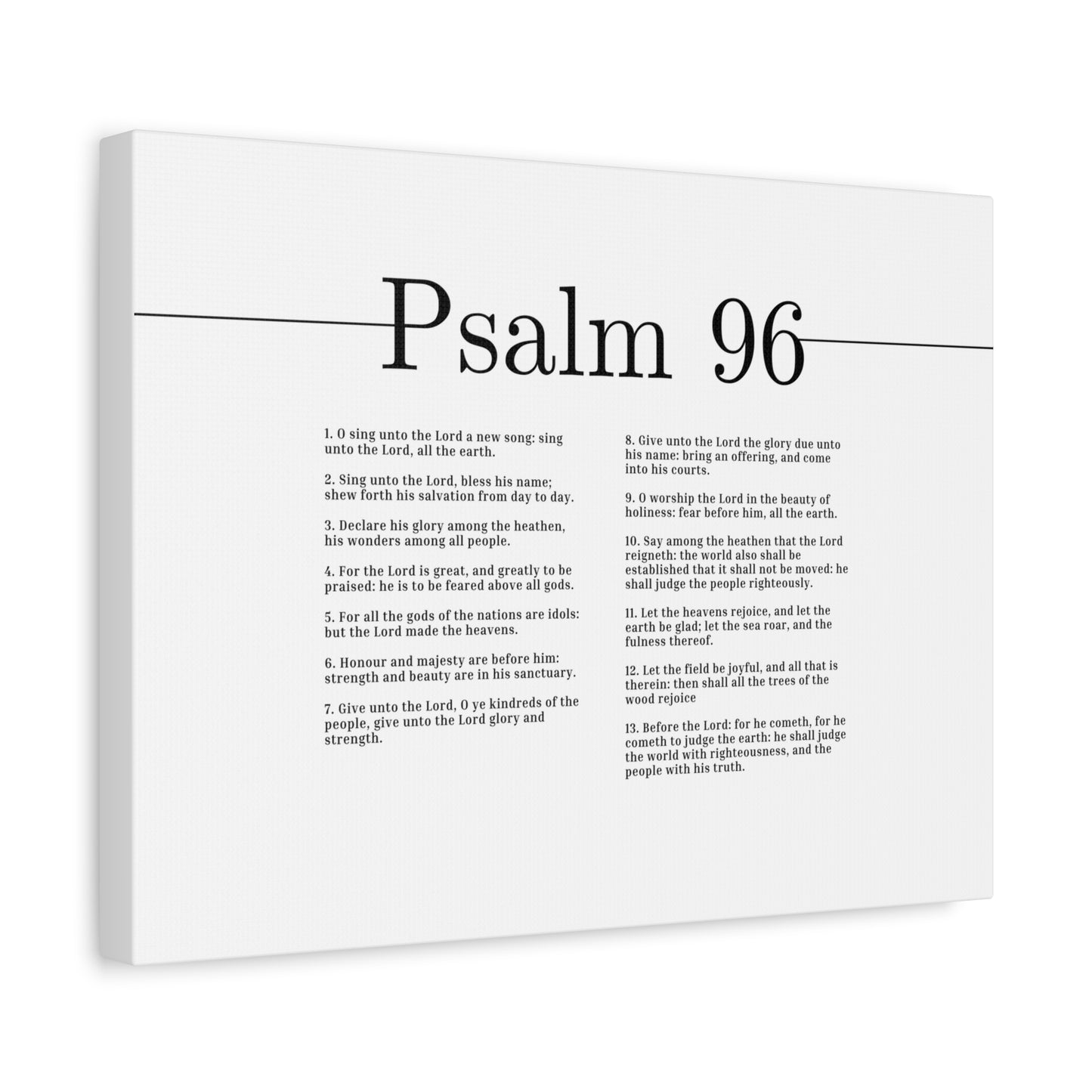 Scripture Canvas The Lord Made The Heavens Psalm 96 Christian Wall Art Bible Verse Print Ready to Hang