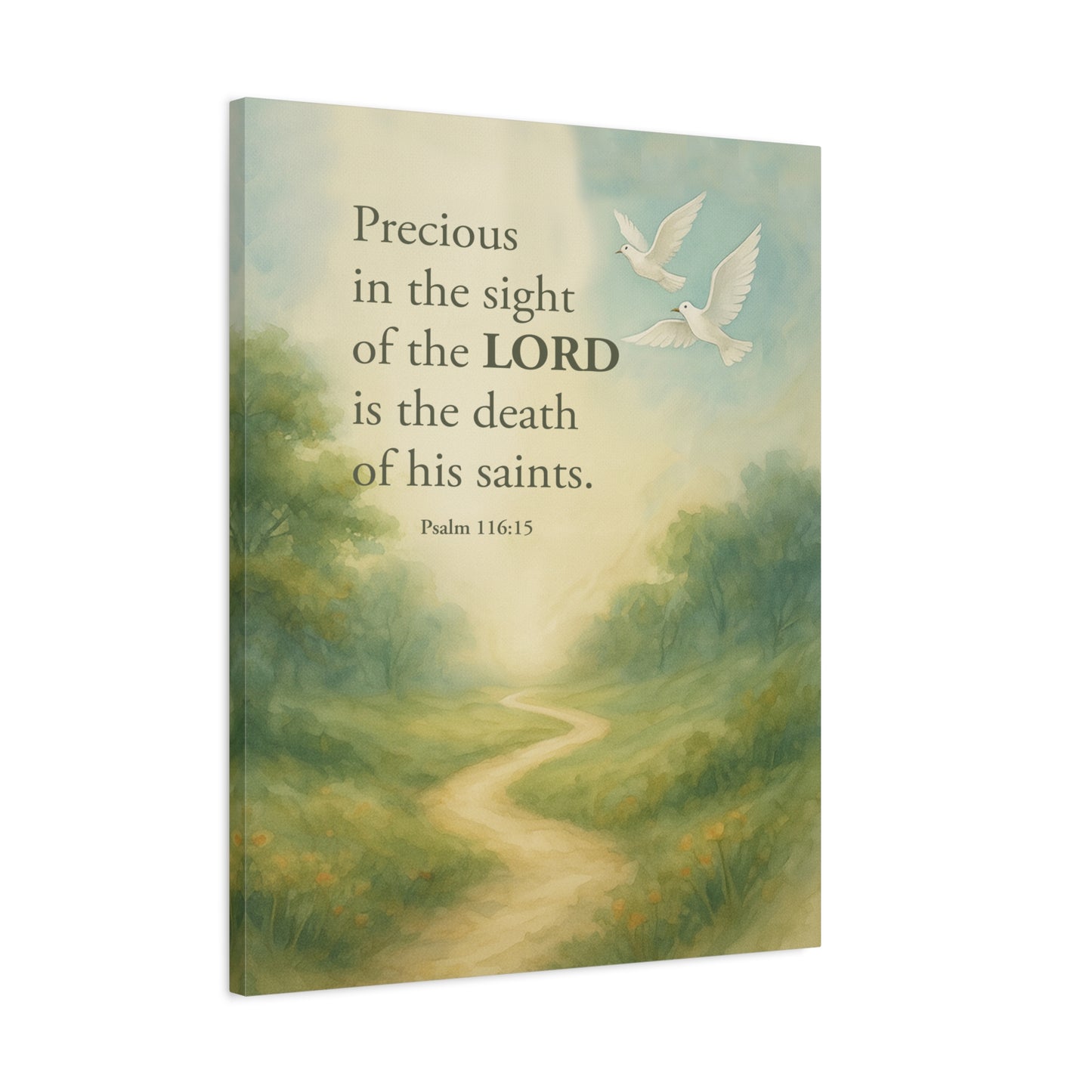 Scripture Canvas Psalm 116:15 Precious Christian Wall Art Bible Verse Print Ready to Hang