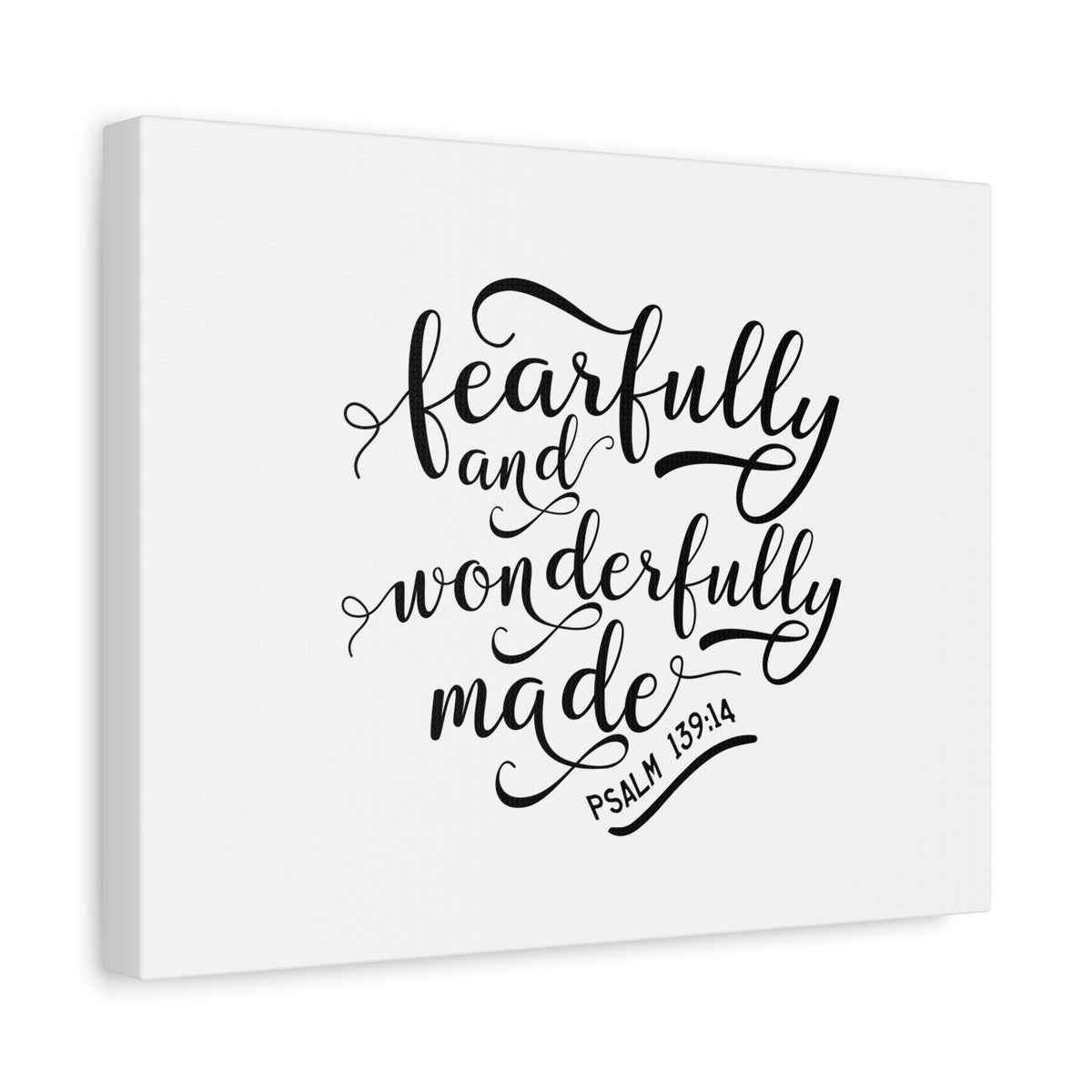 Scripture Canvas Wonderfully Made Psalm 139:14 Christian Wall Art Bible Verse Print Ready to Hang