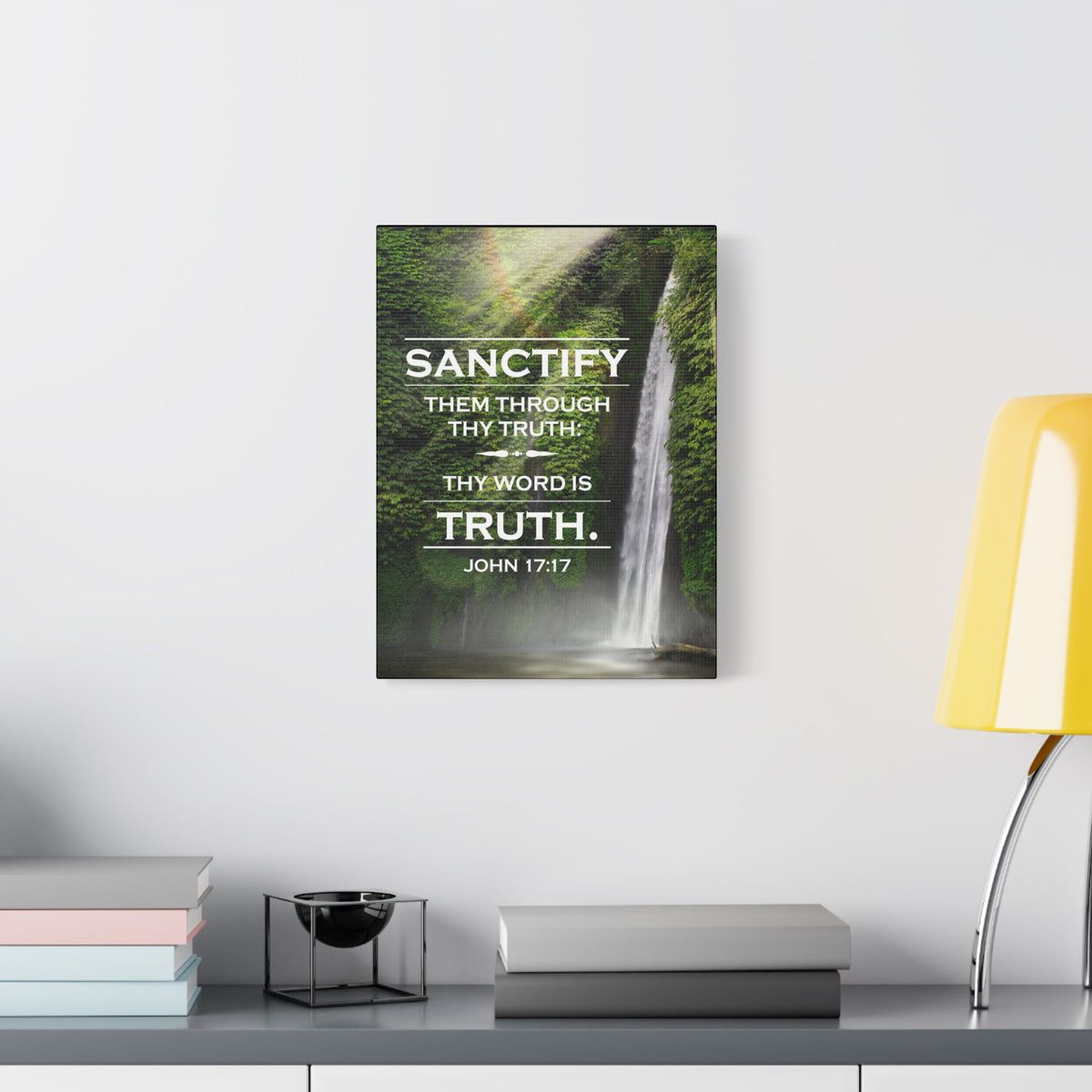 Scripture Canvas Sanctify Them John 17:17  Christian Wall Art Bible Verse Print Ready to Hang