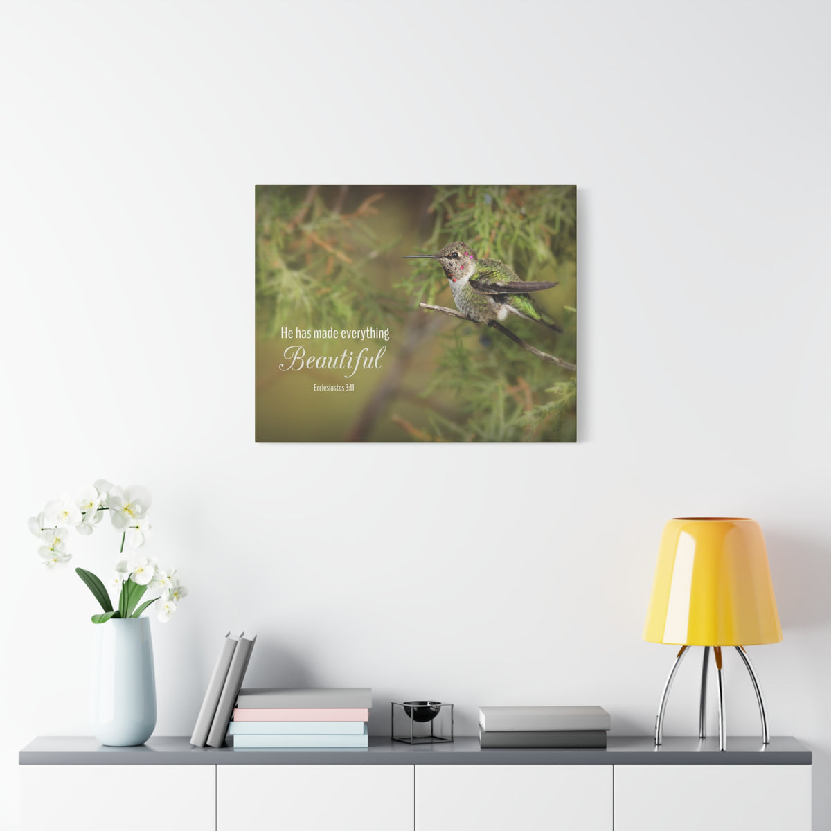 Scripture Canvas Everything Beautiful Ecclesiastes 3:11 Christian Wall Art Bible Verse Print Ready to Hang