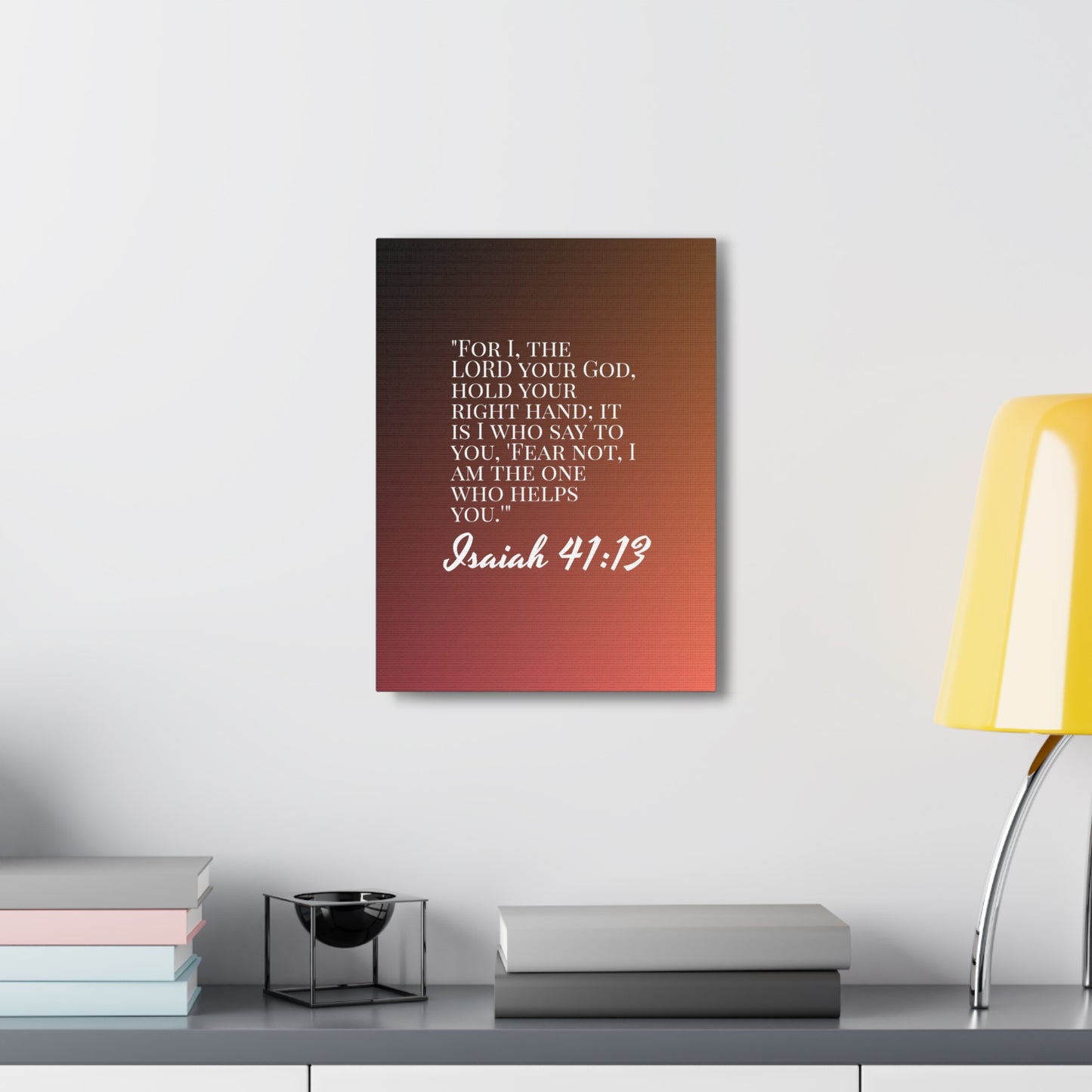 The One Who Helps You Isaiah 41:13 Bible Verse Canvas Christian Wall Art Ready to Hang