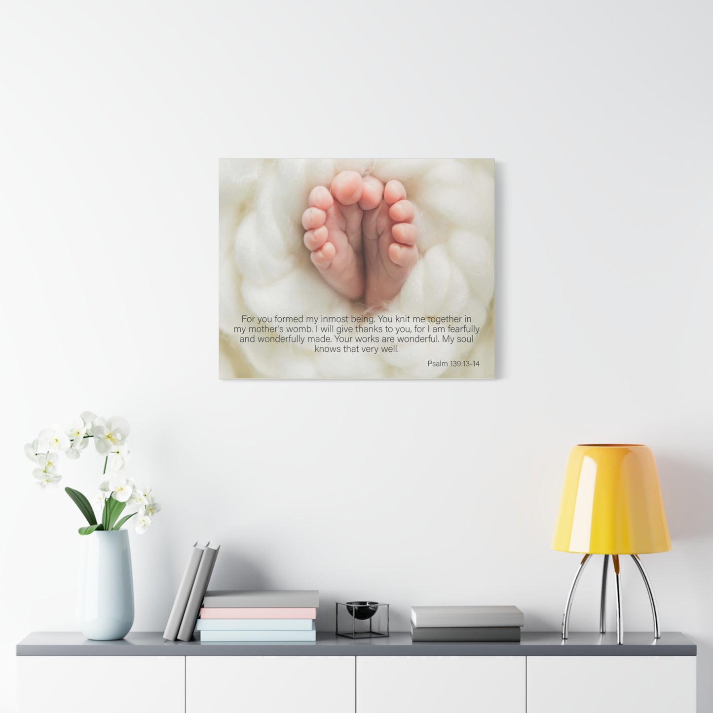 Bible Verse Canvas Fearfully and Wonderfully Made Psalm 139:13-14 WEB Wall Art Christian Home Decor