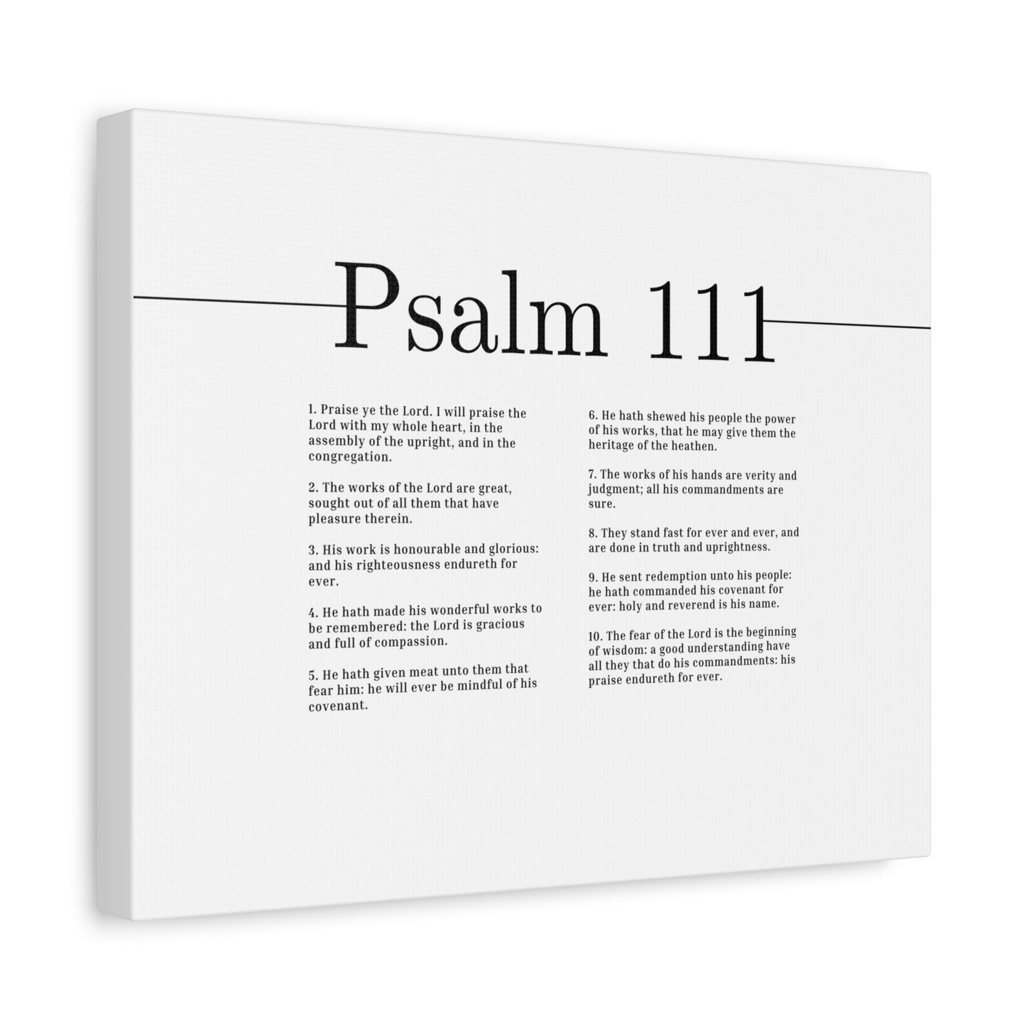 Scripture Canvas Works Of The Lord Psalm 111 Christian Wall Art Bible Verse Print Ready to Hang