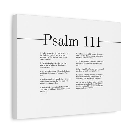 Scripture Canvas Works Of The Lord Psalm 111 Christian Wall Art Bible Verse Print Ready to Hang