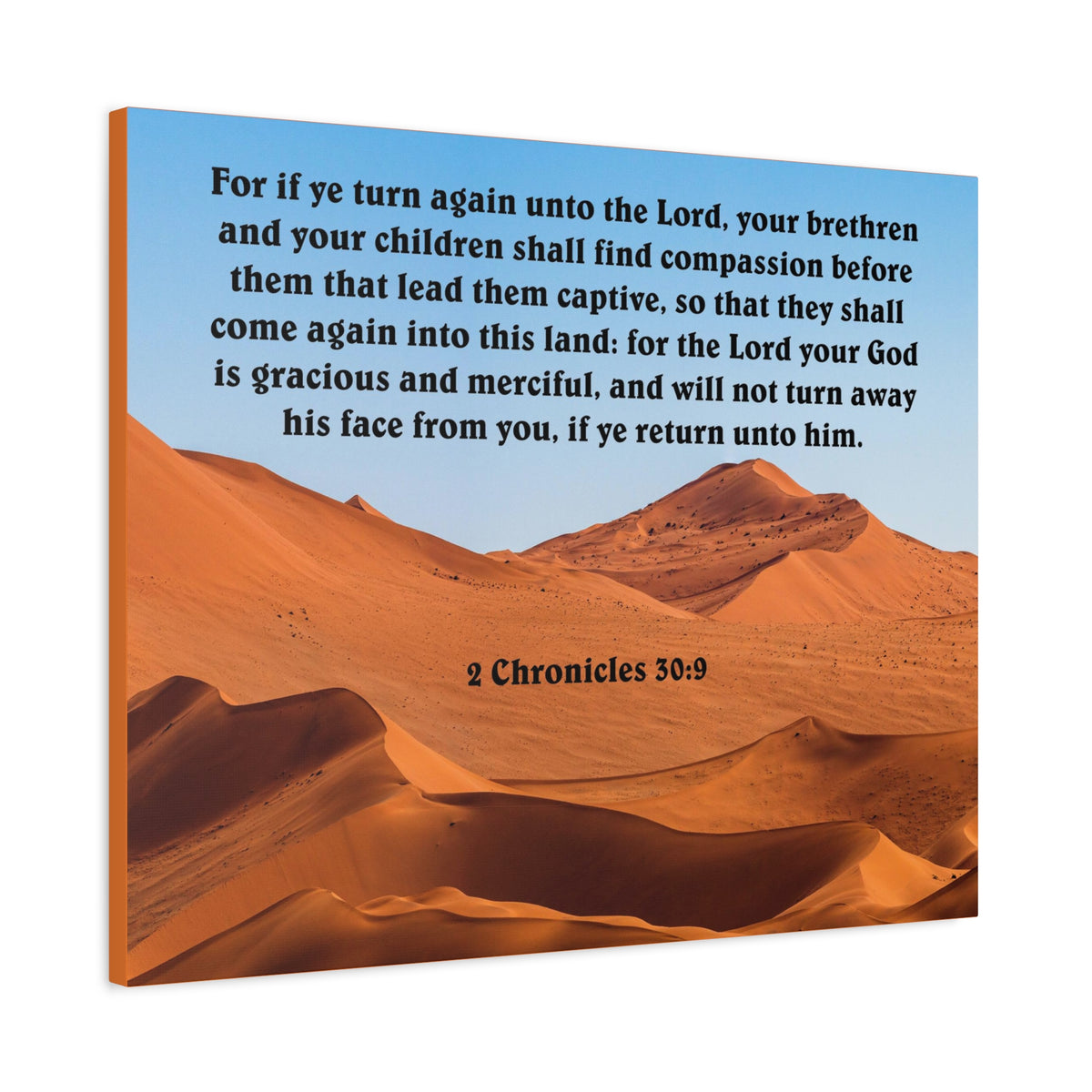 Scripture Canvas God is Gracious and Merciful 2 Chronicles 30:9 Christian Wall Art Bible Verse Print Ready to Hang