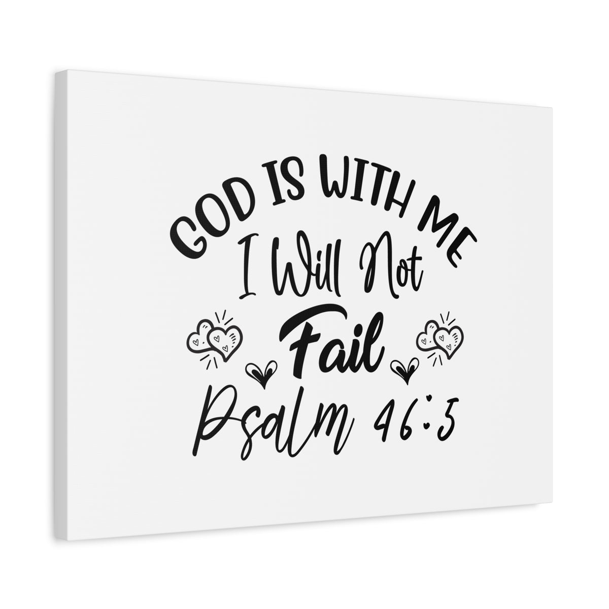 Scripture Canvas God Is With Me Psalm 46:5 Christian Wall Art Bible Verse Print Ready to Hang