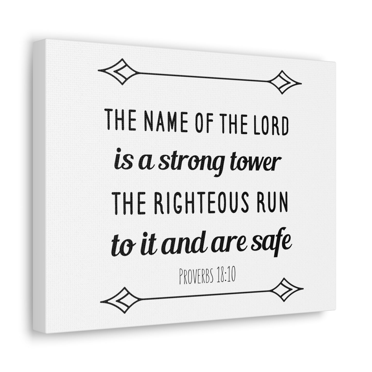 The Name Of The Lord Proverbs 18:10 Bible Verse Canvas Christian Wall Art Ready To Hang