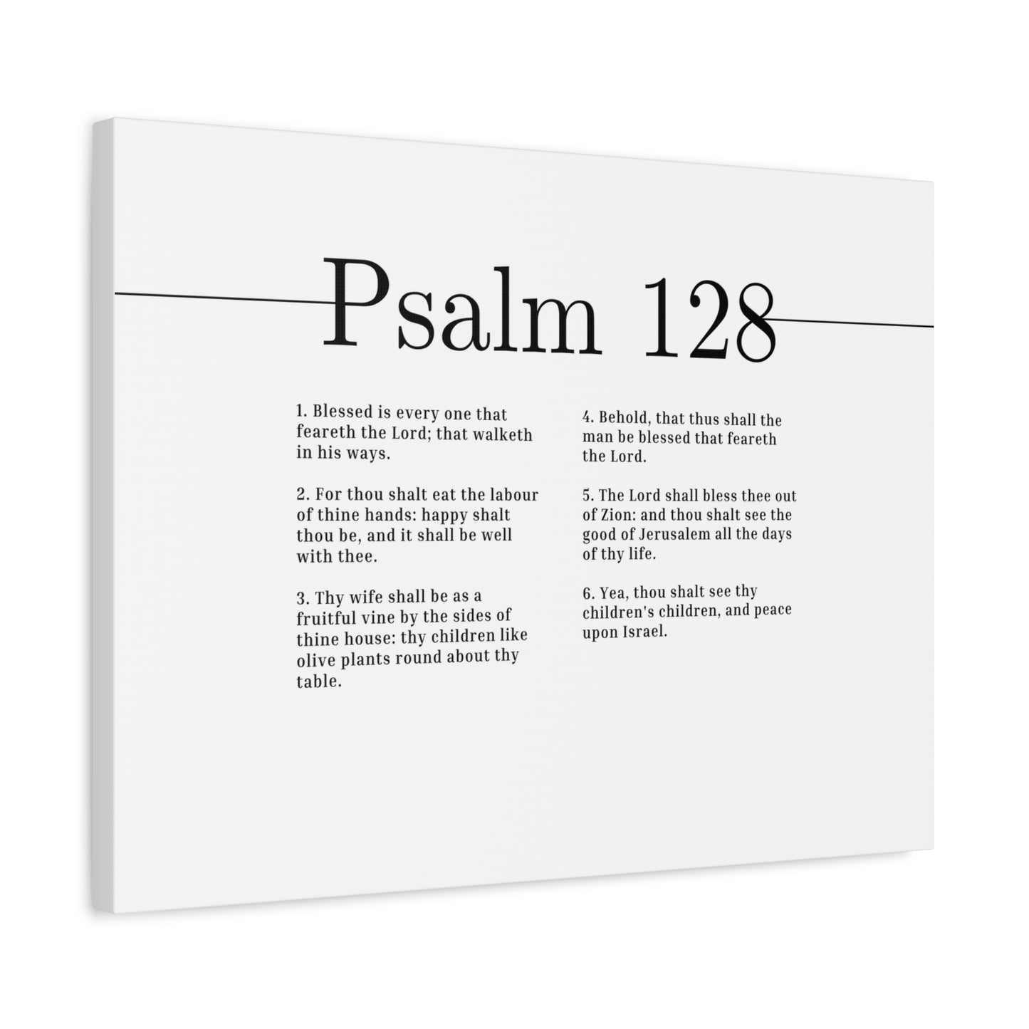 Scripture Canvas Blessed Is Every One Psalm 128 Christian Wall Art Bible Verse Print Ready to Hang