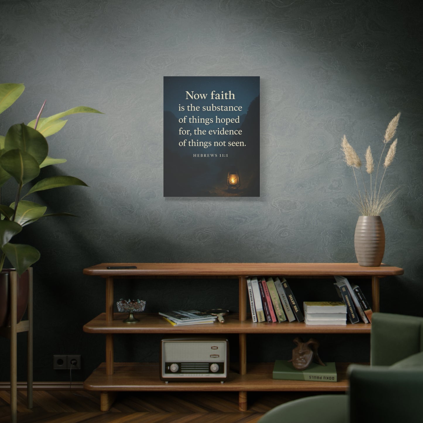 Bible Verse Canvas Hebrews 11:1 Christian Home Décor Wall Art Scripture Ready to Hang Faith Print