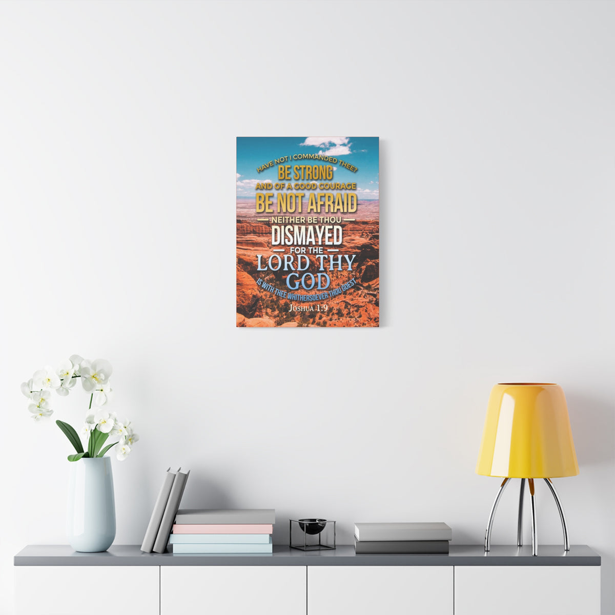 Scripture Canvas Be Not Afraid Joshua 1:9 Christian Wall Art Bible Verse Print Ready to Hang