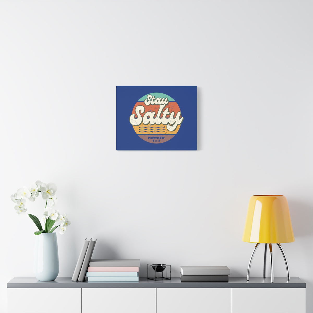 Scripture Canvas Stay Salty Matthew 5:13 Christian Wall Art Bible Verse Print Ready to Hang