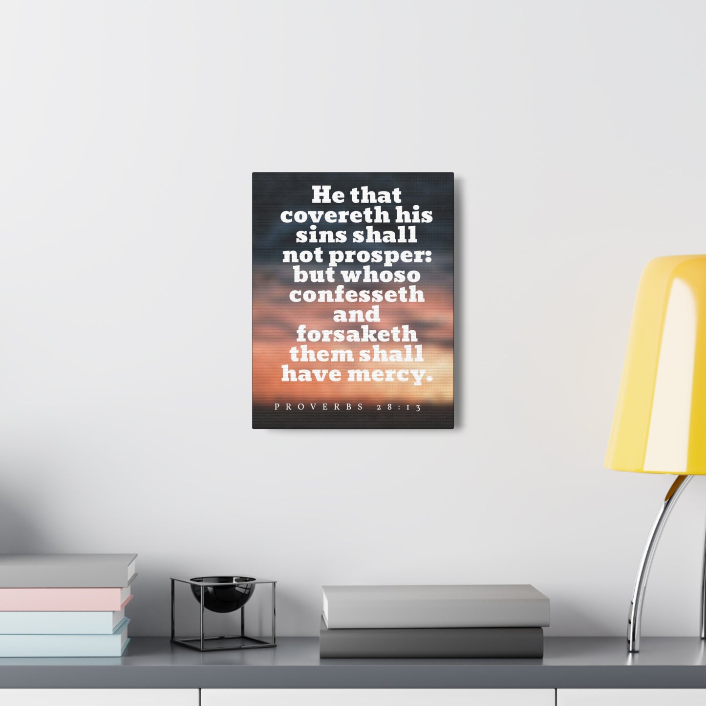 Them Shall Have Mercy Proverbs 28:13 Bible Verse Canvas Christian Wall Art Ready to Hang