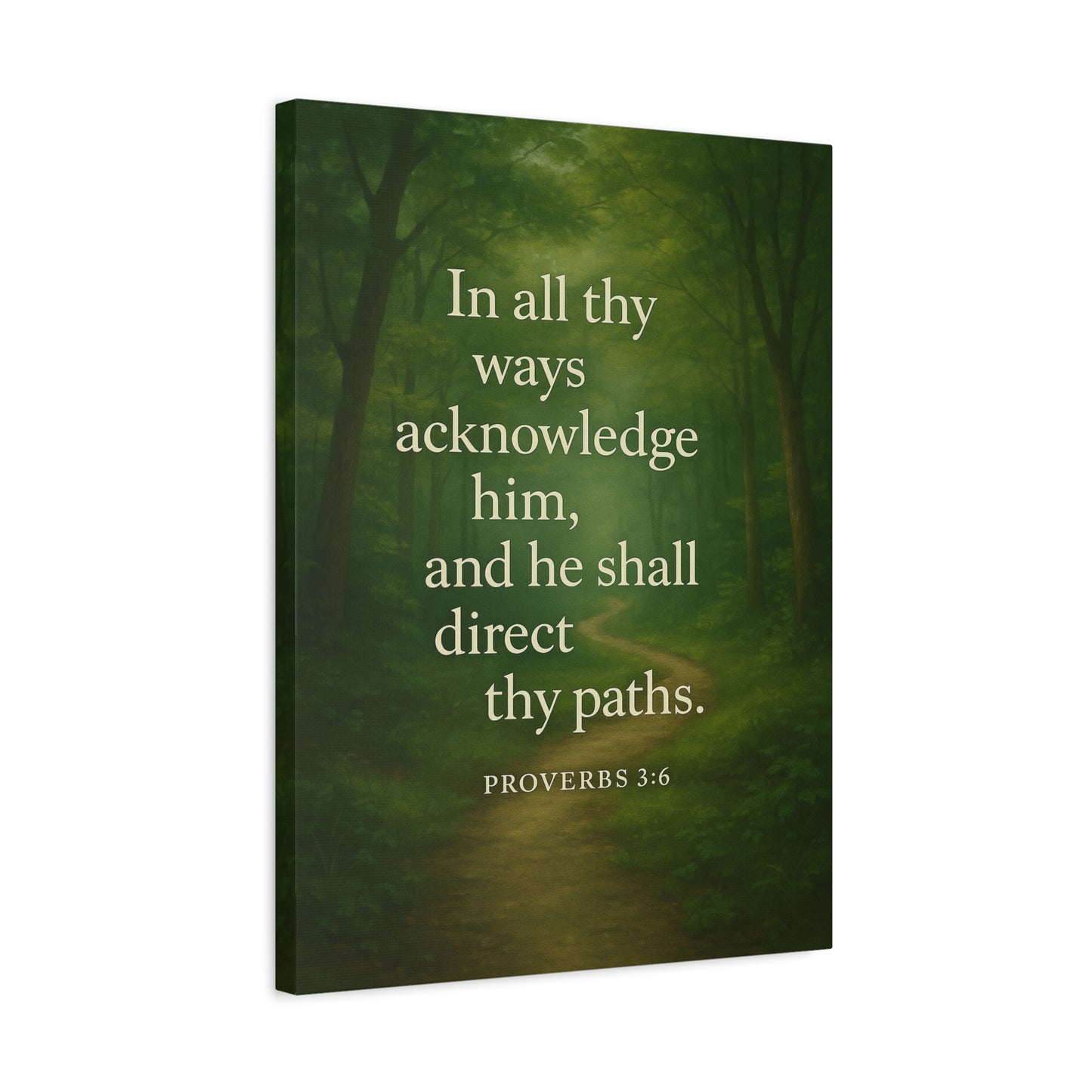Bible Verse Canvas Proverbs 3:6 Christian Home Décor Wall Art Scripture Ready to Hang Faith Print