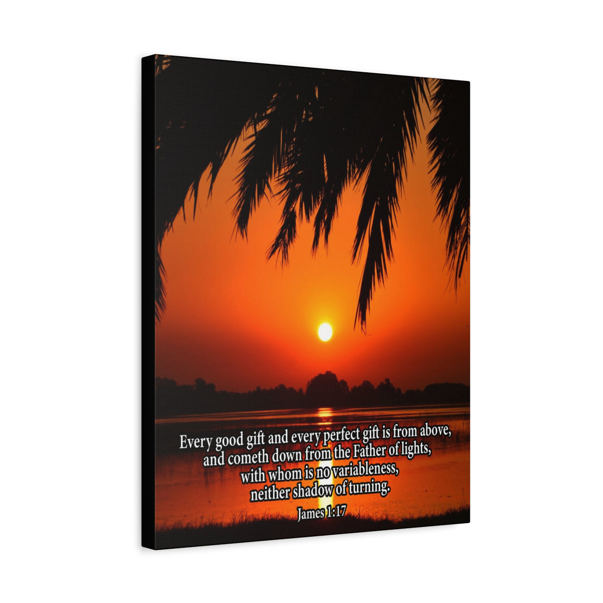 Scripture Canvas Every Perfect Gift is From Above James 1:17 Christian Wall Art Bible Verse Print Ready to Hang