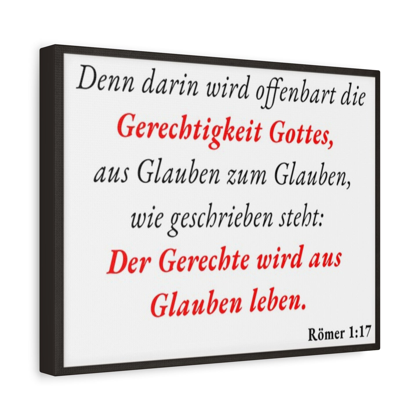 Scripture Walls Römer 1:17 Romans 1:17 Live By Faith German White Bible Verse Canvas Christian Wall Art Ready to Hang Unframed