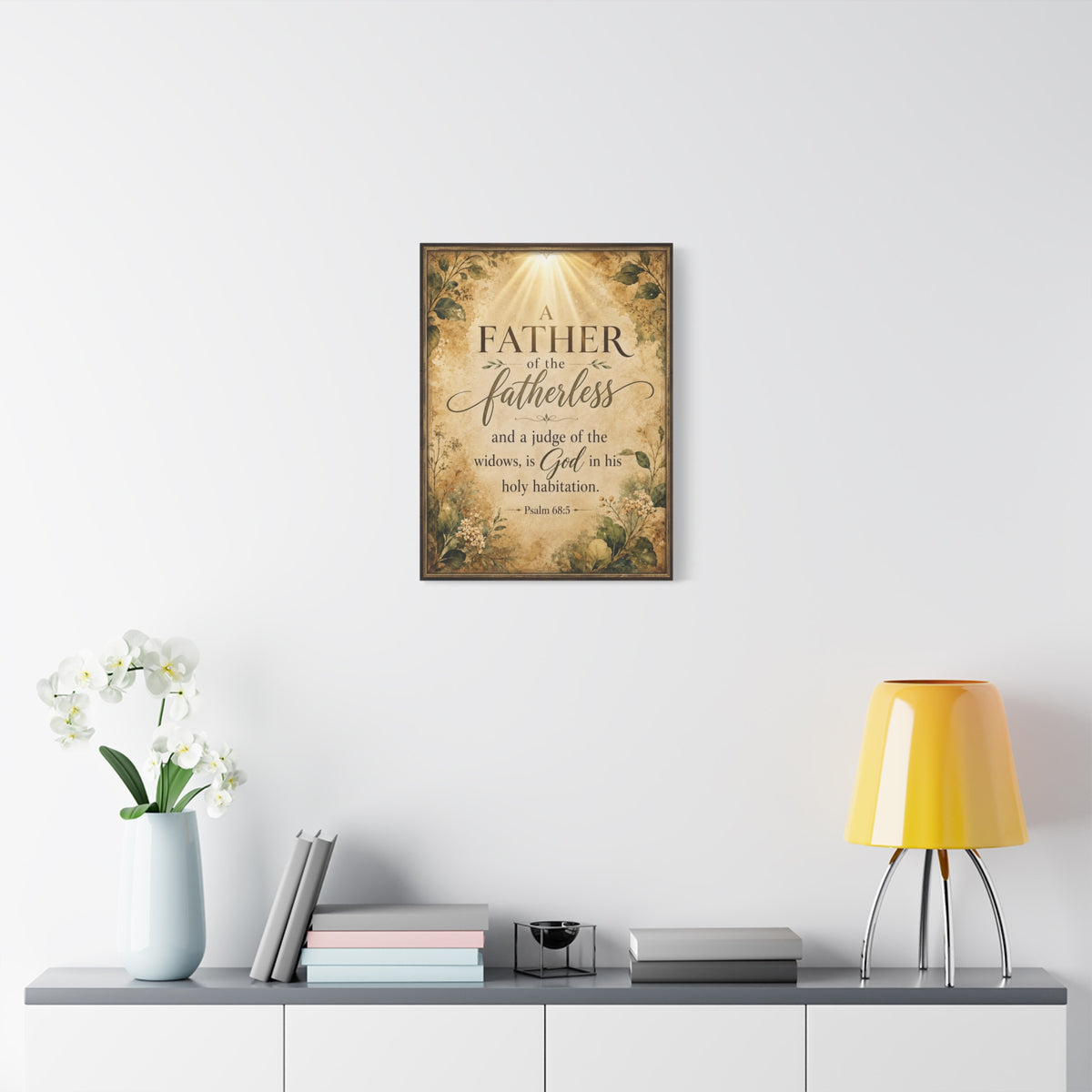 Scripture Walls Widows Advocate Dark Psalm 68:5 Christian Wall Art Bible Verse Print Ready to Hang