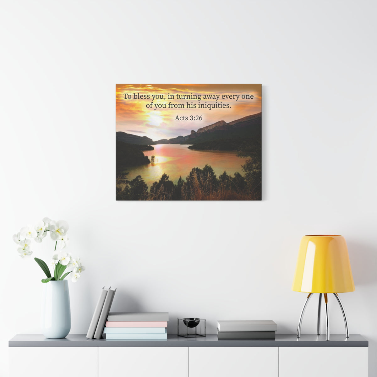 Scripture Canvas To Bless You Acts 3:26 Christian Wall Art Bible Verse Print Ready to Hang
