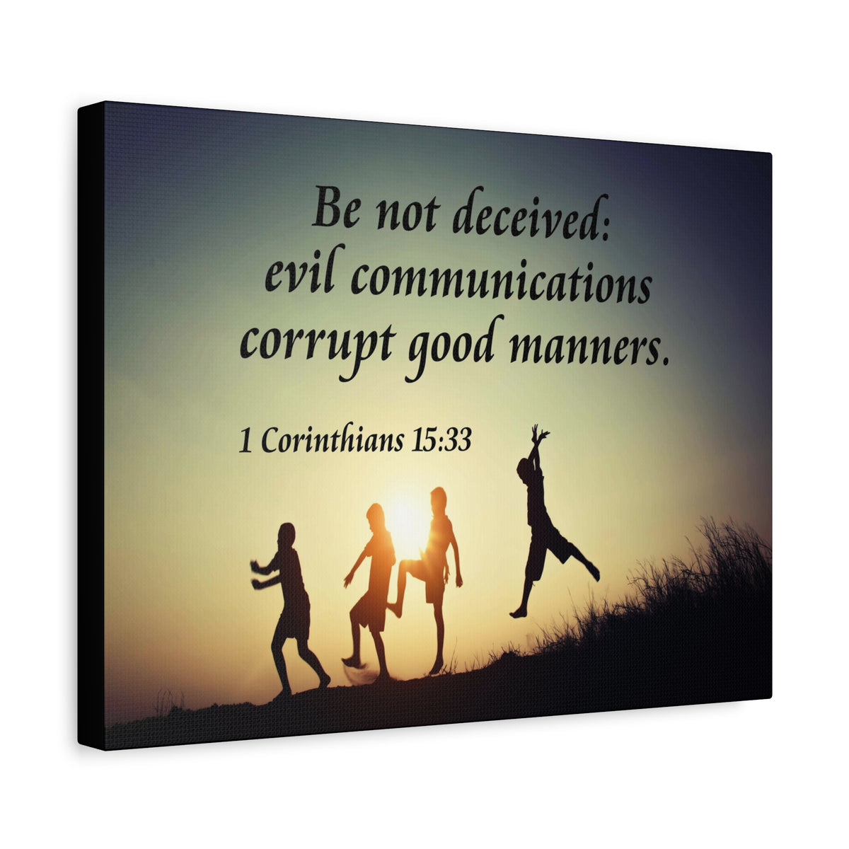 Scripture Canvas Don’t Be Deceived 1 Corinthians 15:33 Christian Wall Art Bible Verse Print Ready to Hang