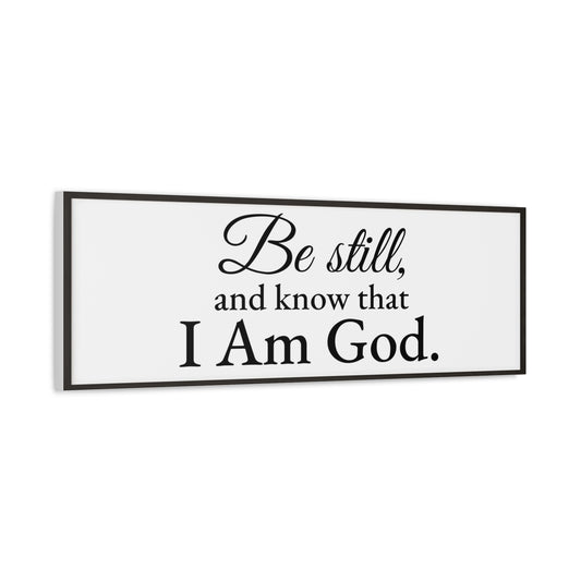Scripture Walls Be Still Psalm 46:10 White Bible Verse Canvas Christian Wall Art Ready to Hang Unframed