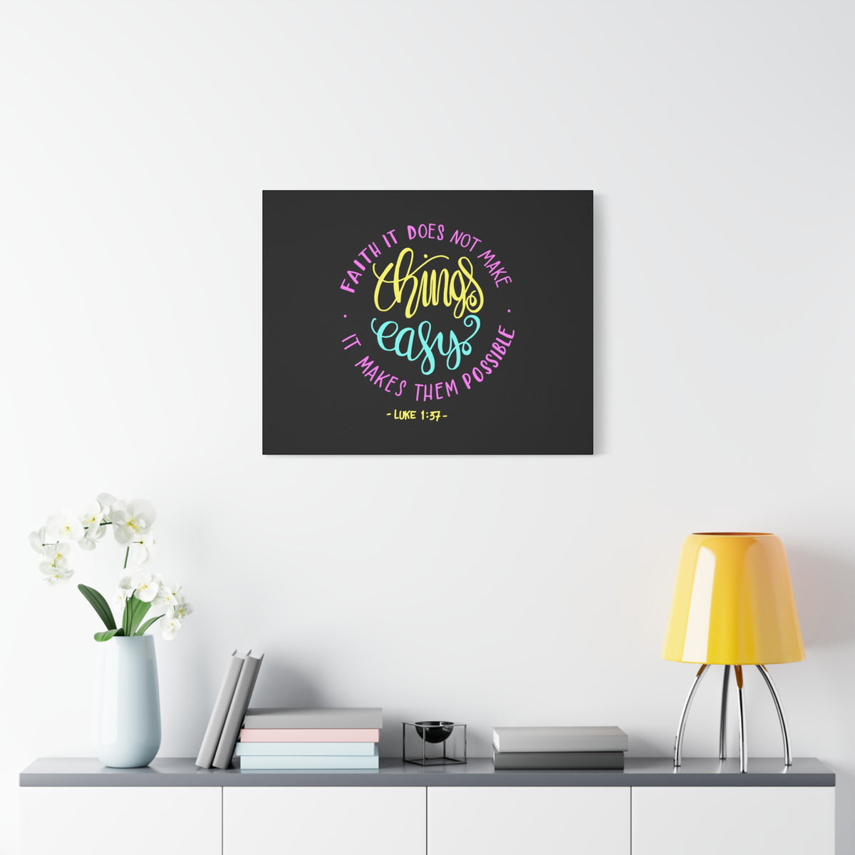 Scripture Canvas Faith It Luke 1:37 Christian Wall Art Bible Verse Print Ready to Hang
