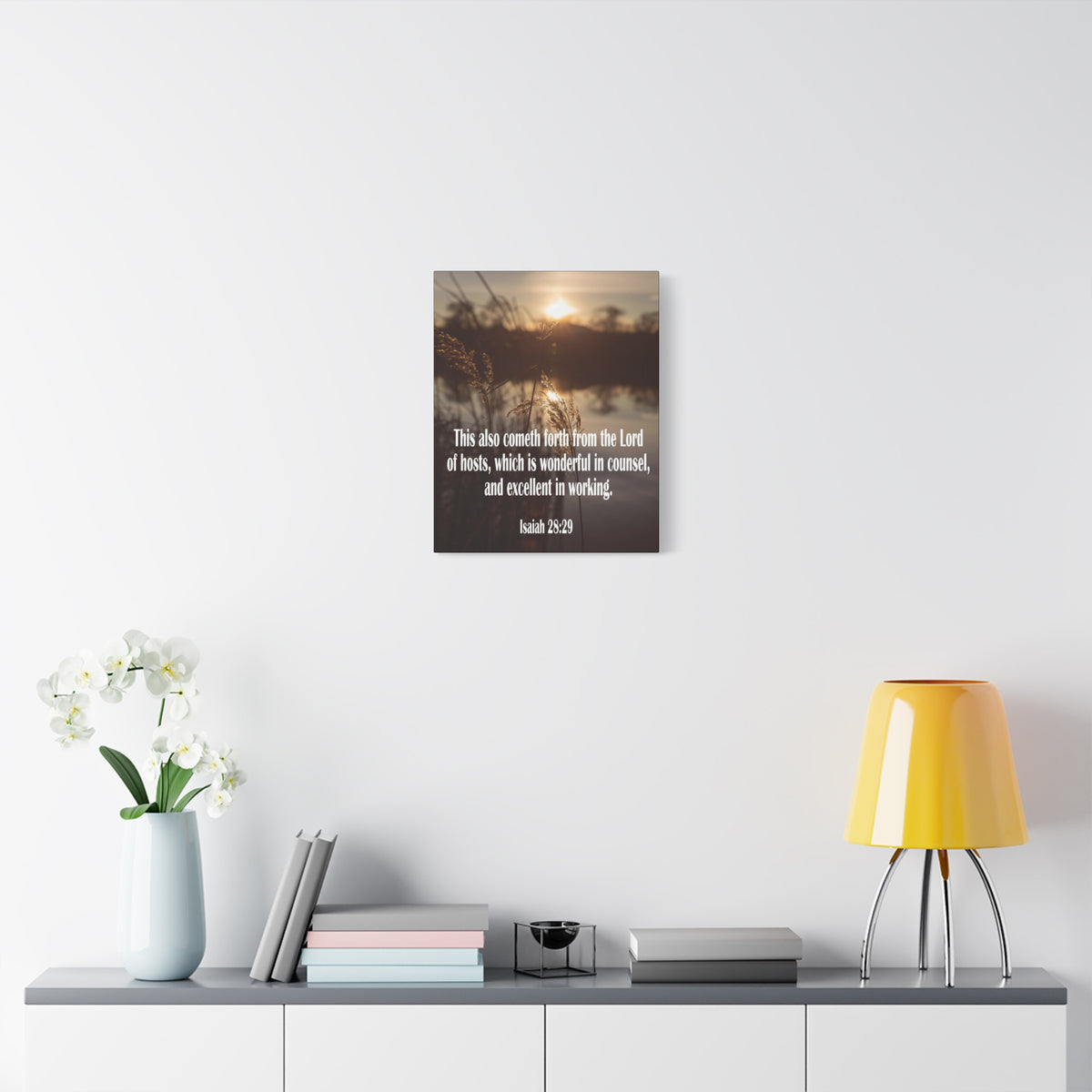 Scripture Canvas Wonderful in Counsel Isaiah 28:29 Christian Wall Art Bible Verse Print Ready to Hang